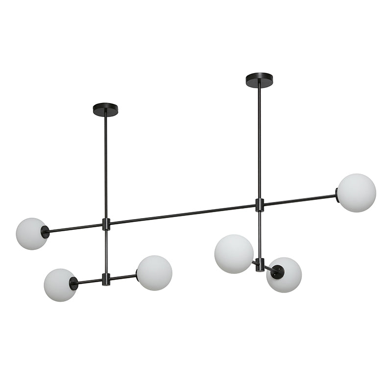 Trevi Multi Chandelier - Multi-Tiered Brass & Glass Globe Pendant Light | Modern Linear Grid Chandelier