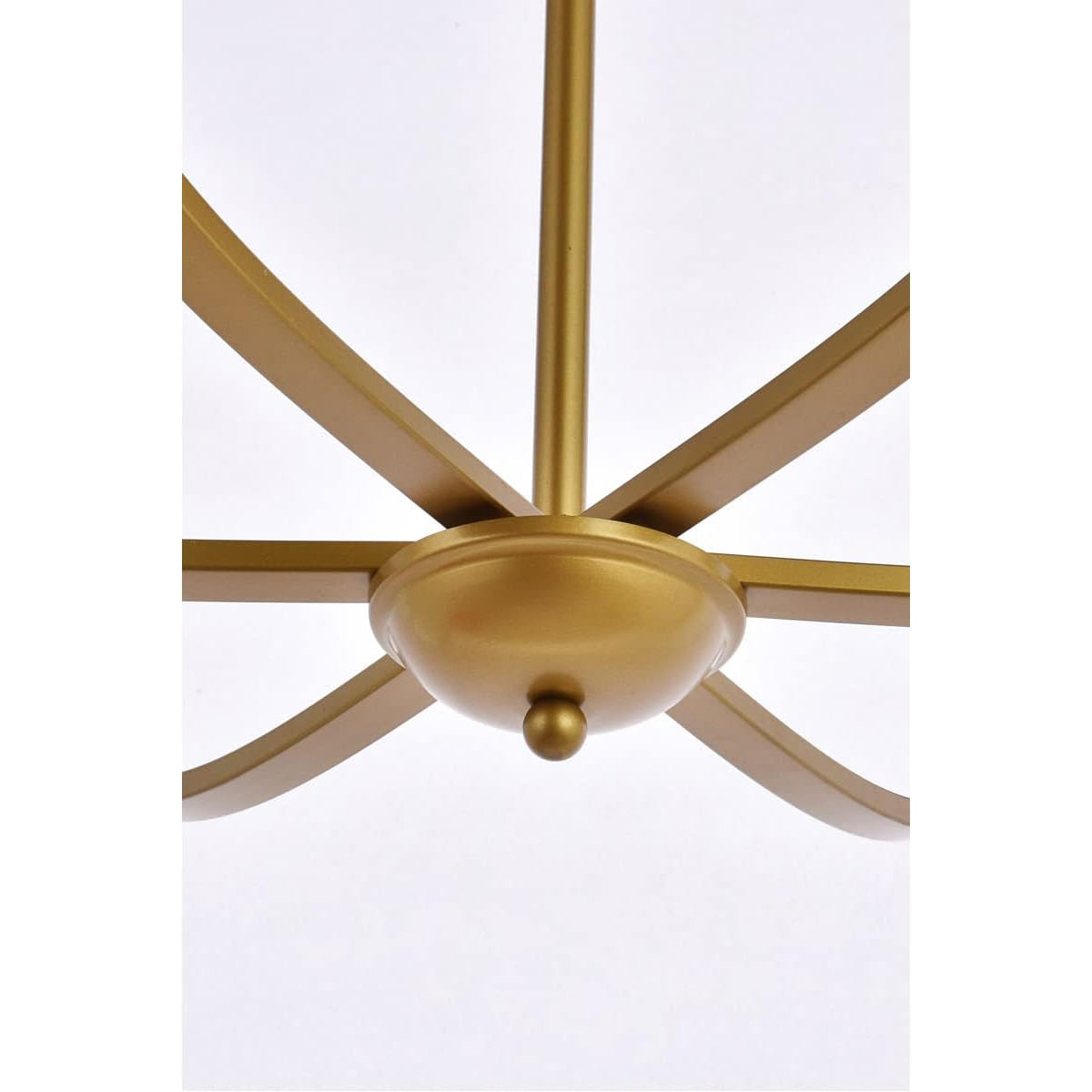 Trey Chandelier - 6-Light Modern Candelabra Brass Pendant Light | Minimalist 35-Inch Dining Chandelier