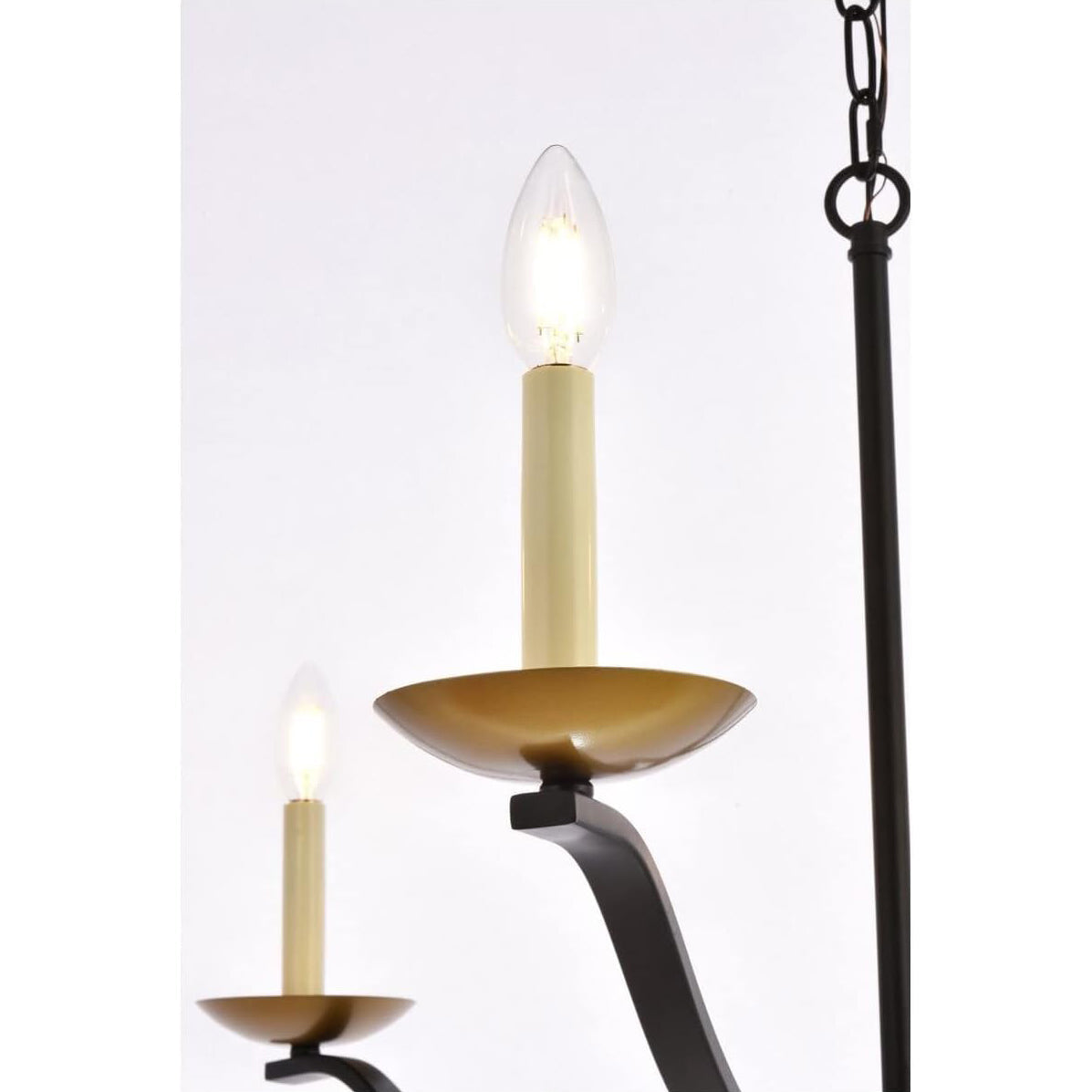 Trey Chandelier - 6-Light Modern Candelabra Brass Pendant Light | Minimalist 35-Inch Dining Chandelier