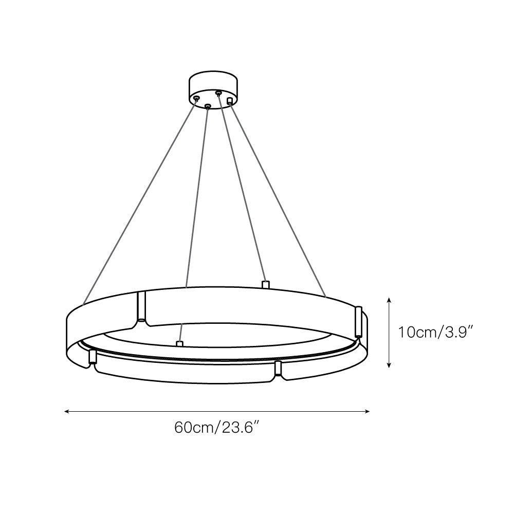 Tribeca Chandelier - Modern Dual-Tone Curved Ring LED Chandelier | Architectural Gold & Black Pendant