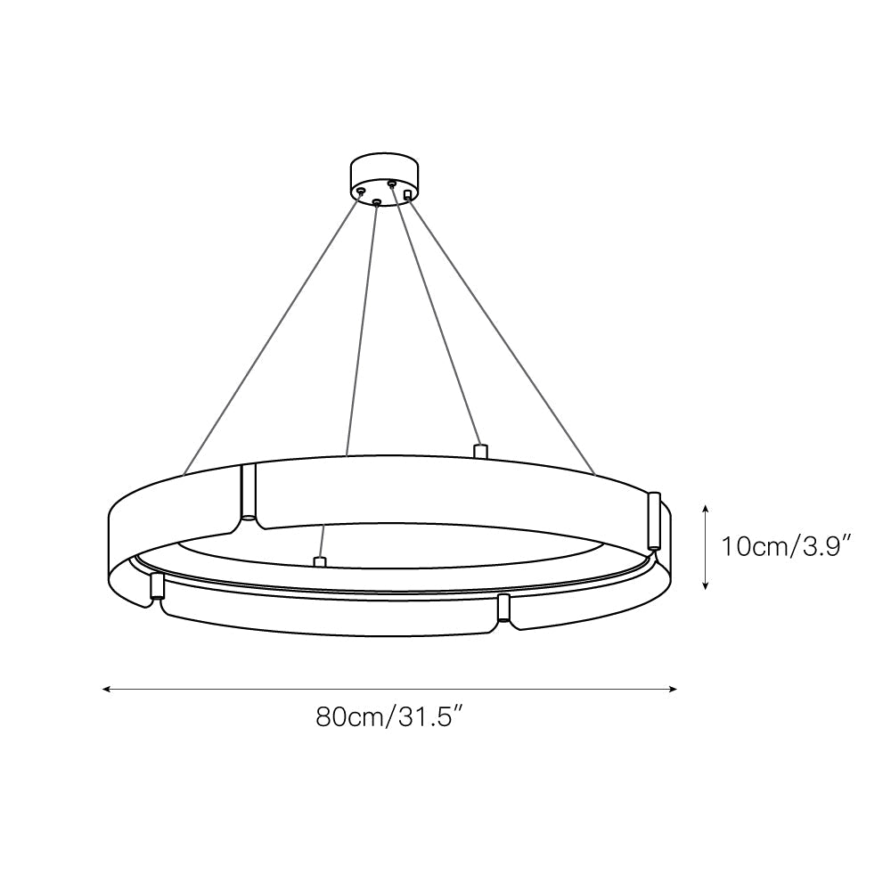 Tribeca Chandelier - Modern Dual-Tone Curved Ring LED Chandelier | Architectural Gold & Black Pendant