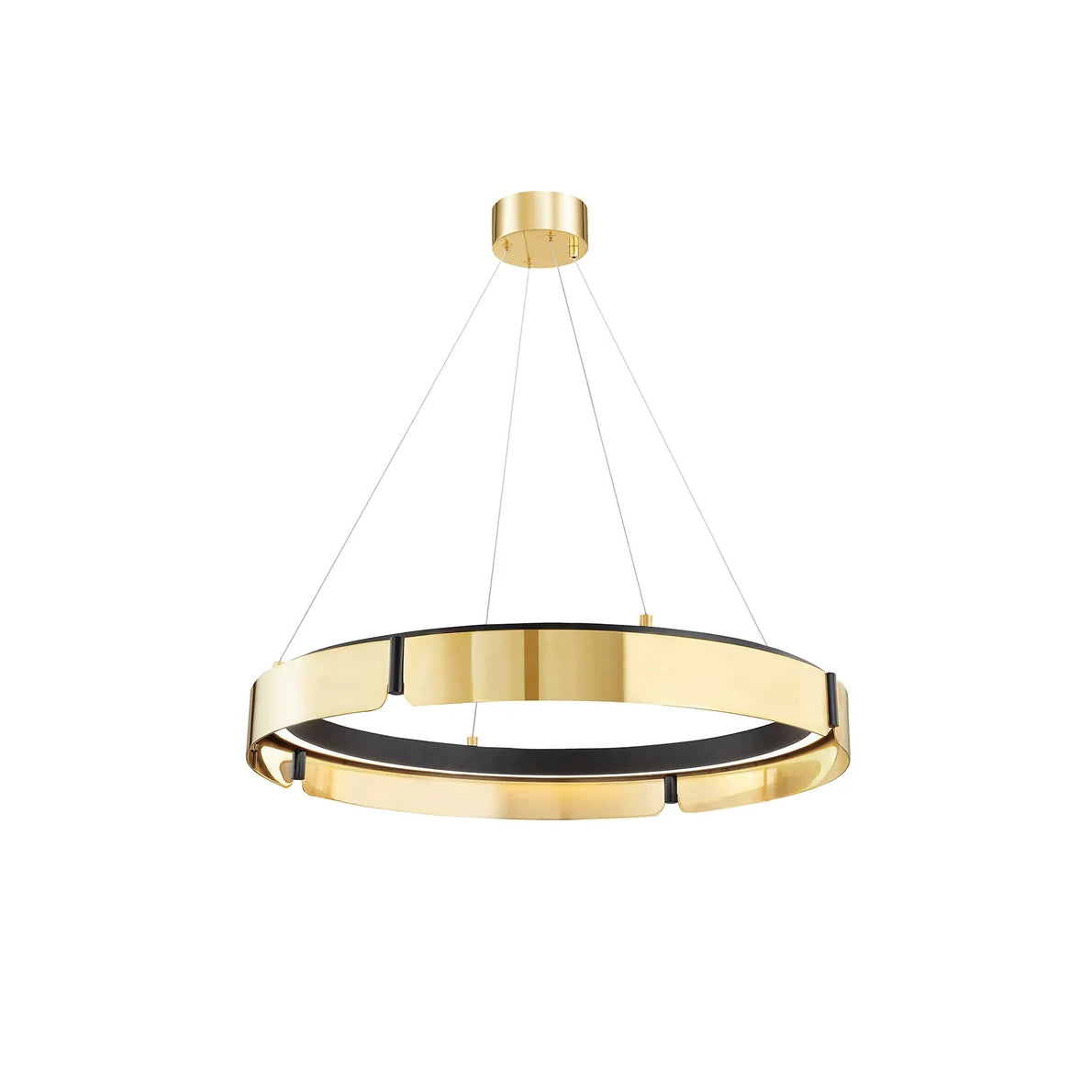Tribeca Chandelier - Modern Dual-Tone Curved Ring LED Chandelier | Architectural Gold & Black Pendant