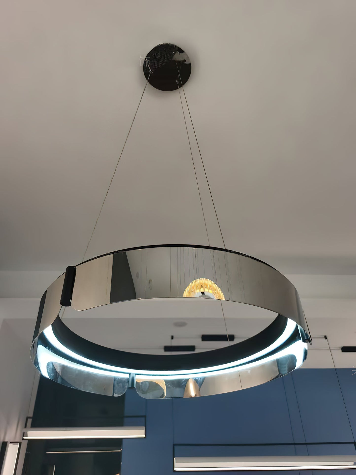 Tribeca Chandelier - Modern Dual-Tone Curved Ring LED Chandelier | Architectural Gold & Black Pendant