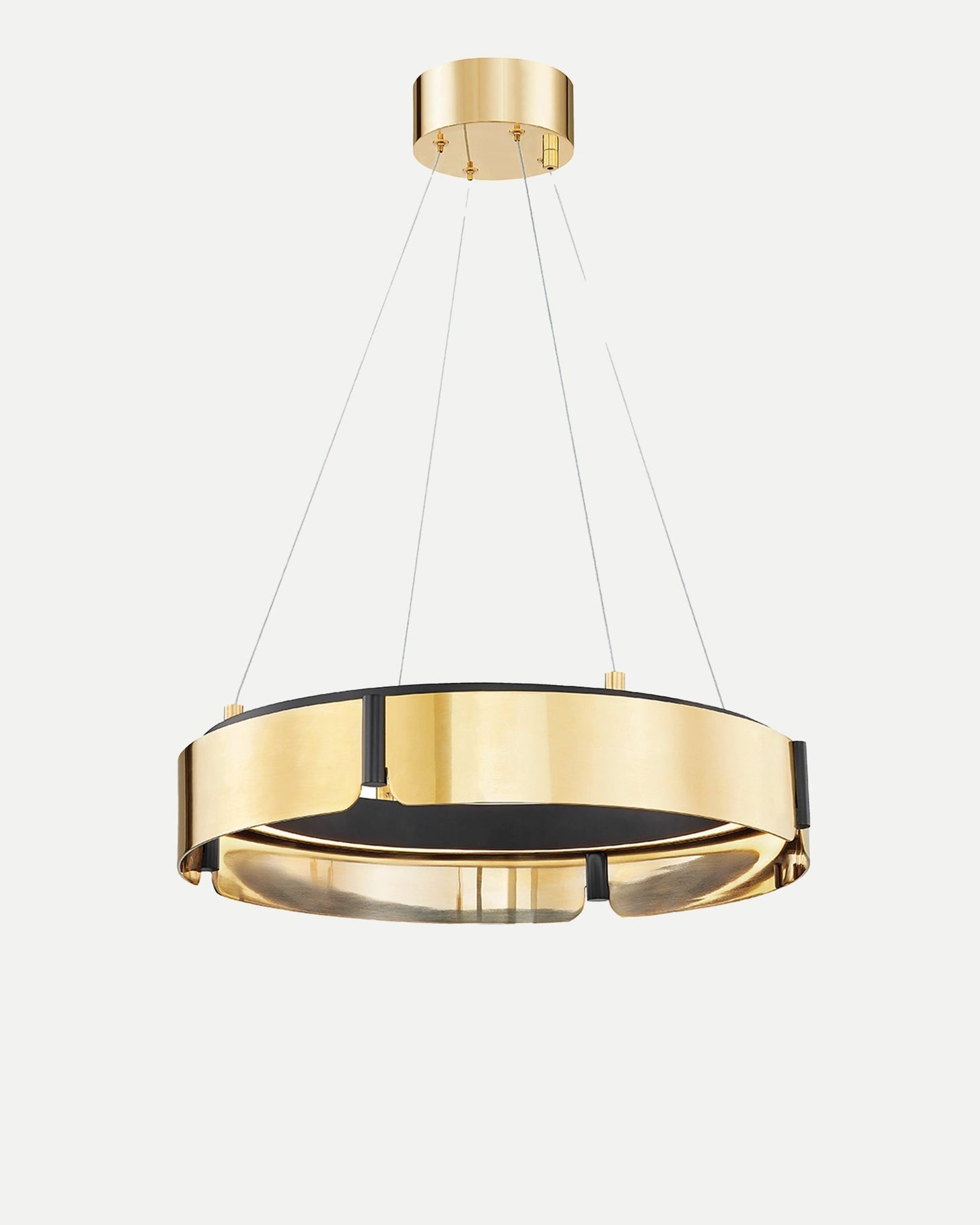 Tribeca Chandelier - Modern Dual-Tone Curved Ring LED Chandelier | Architectural Gold & Black Pendant