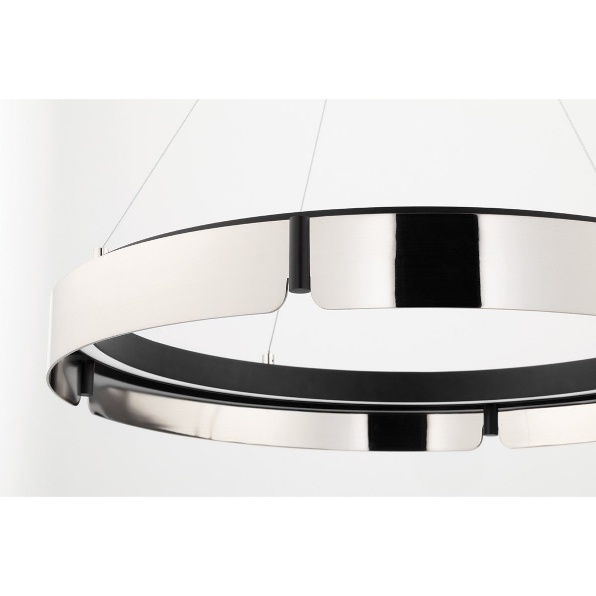 Tribeca Chandelier - Modern Dual-Tone Curved Ring LED Chandelier | Architectural Gold & Black Pendant