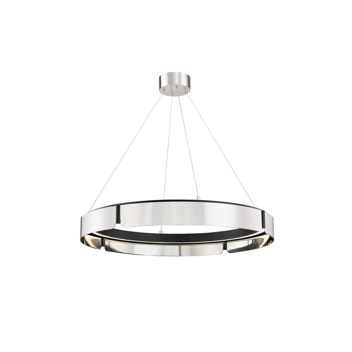 Tribeca Chandelier - Modern Dual-Tone Curved Ring LED Chandelier | Architectural Gold & Black Pendant