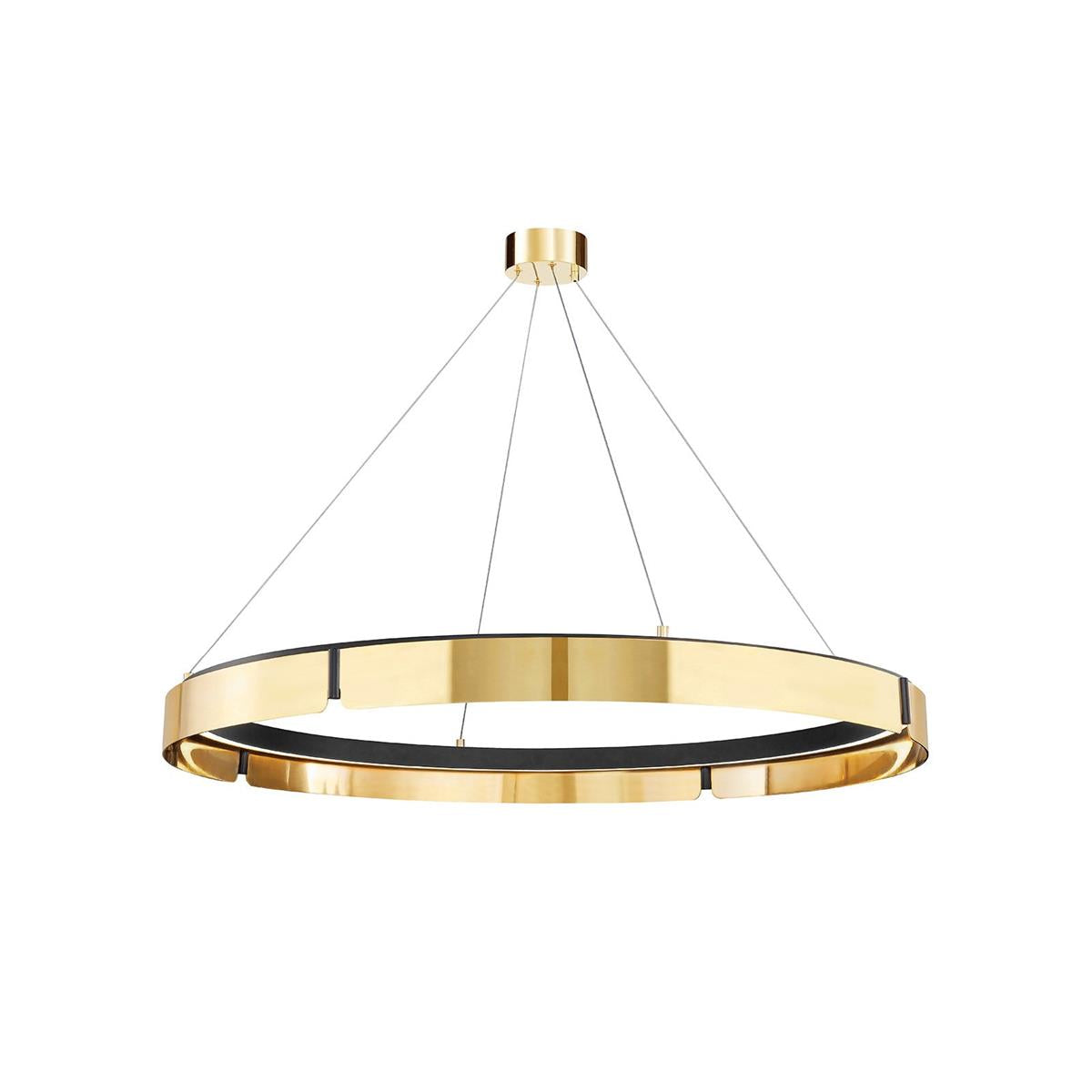 Tribeca Chandelier - Modern Dual-Tone Curved Ring LED Chandelier | Architectural Gold & Black Pendant