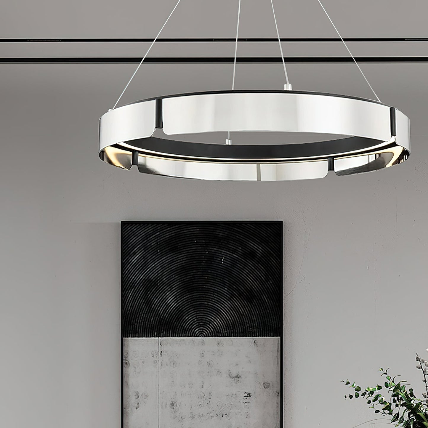 Tribeca Chandelier - Modern Dual-Tone Curved Ring LED Chandelier | Architectural Gold & Black Pendant