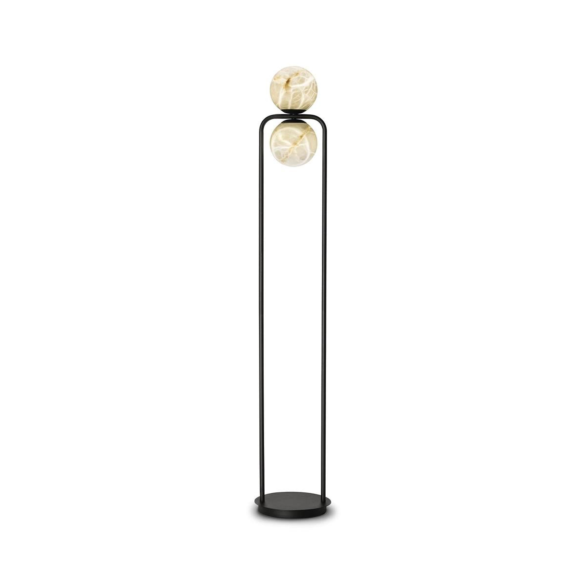 Tribeca Alabaster Floor Lamp - Handcrafted Natural Stone Shade Standing Light | Modern Minimalist G9 Floor Lamp