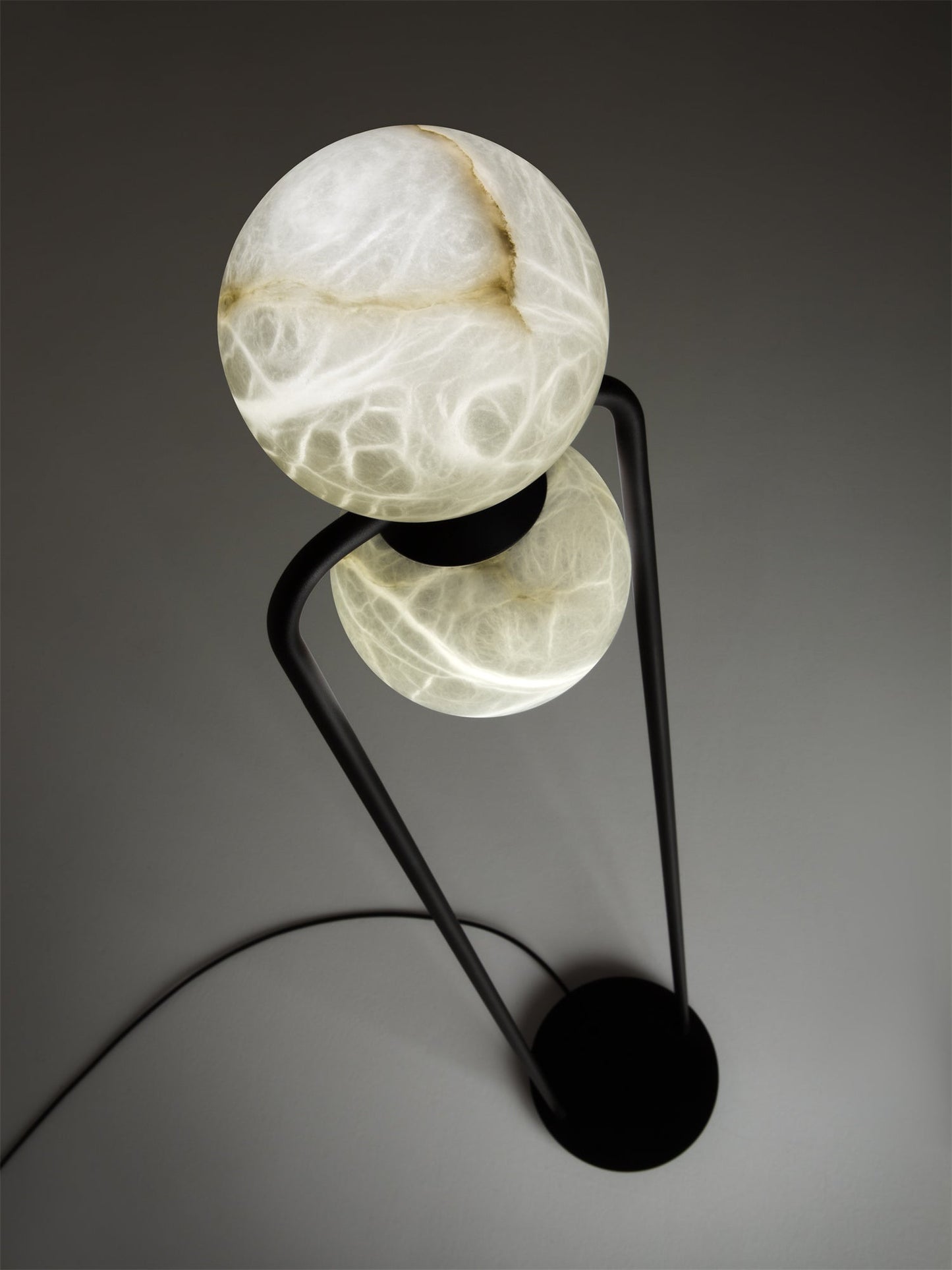 Tribeca Alabaster Floor Lamp - Handcrafted Natural Stone Shade Standing Light | Modern Minimalist G9 Floor Lamp