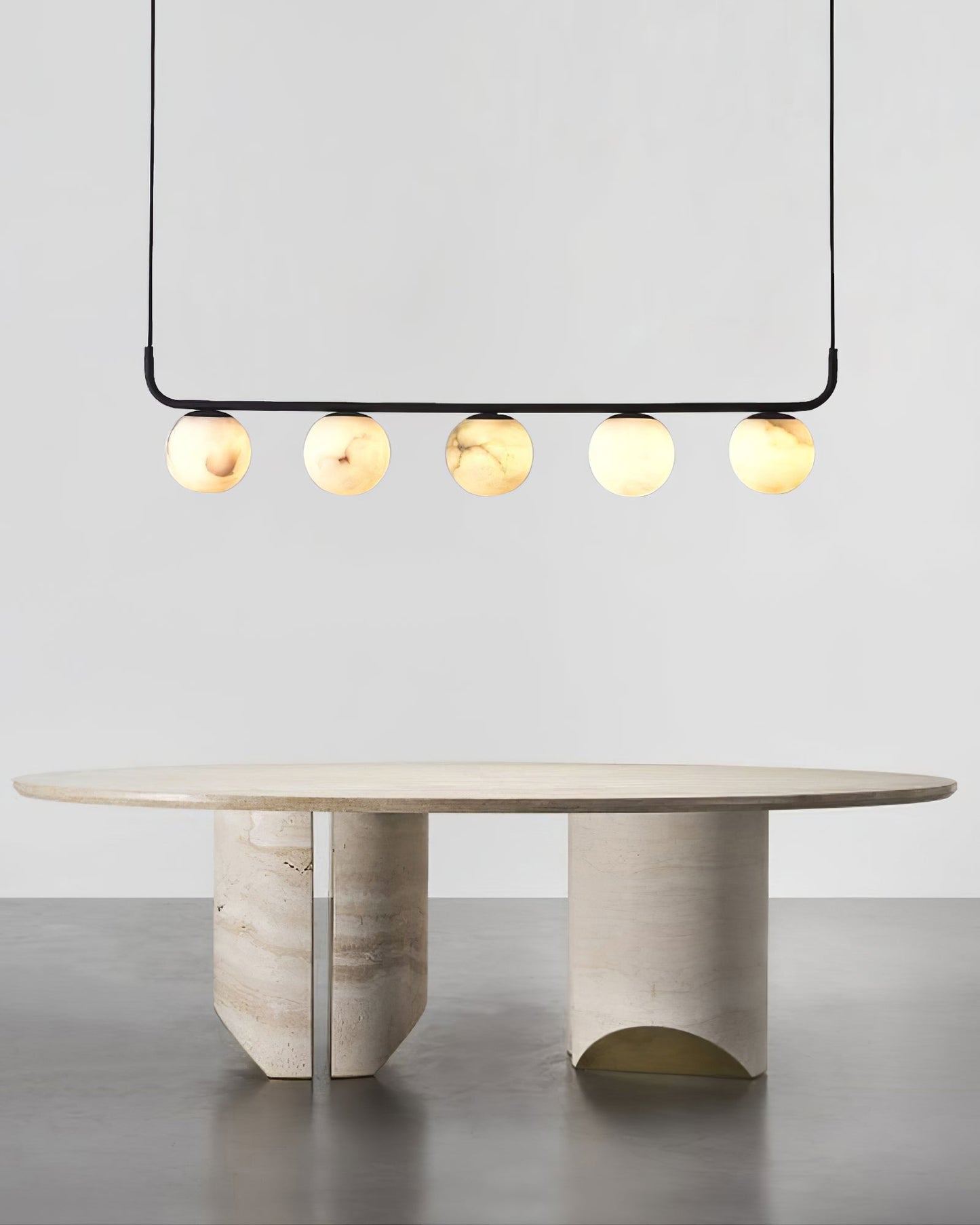 Tribeca Alabaster Pendant Lamp - Handcrafted Natural Stone Shade Linear Light | Multi-Head G9 Island Pendant