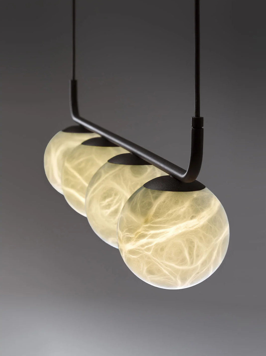 Tribeca Alabaster Pendant Lamp - Handcrafted Natural Stone Shade Linear Light | Multi-Head G9 Island Pendant