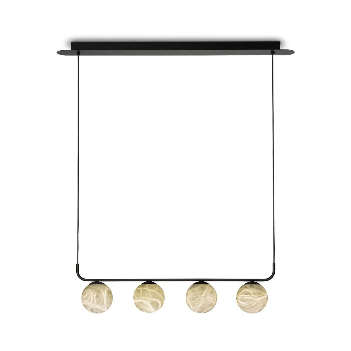 Tribeca Alabaster Pendant Lamp - Handcrafted Natural Stone Shade Linear Light | Multi-Head G9 Island Pendant