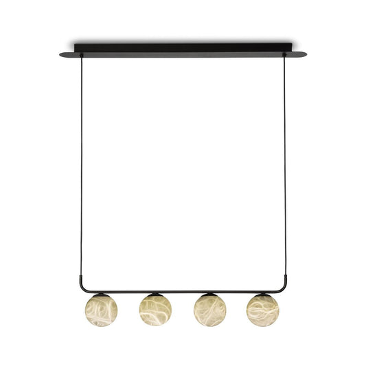 Tribeca Alabaster Pendant Lamp - Handcrafted Natural Stone Shade Linear Light | Multi-Head G9 Island Pendant
