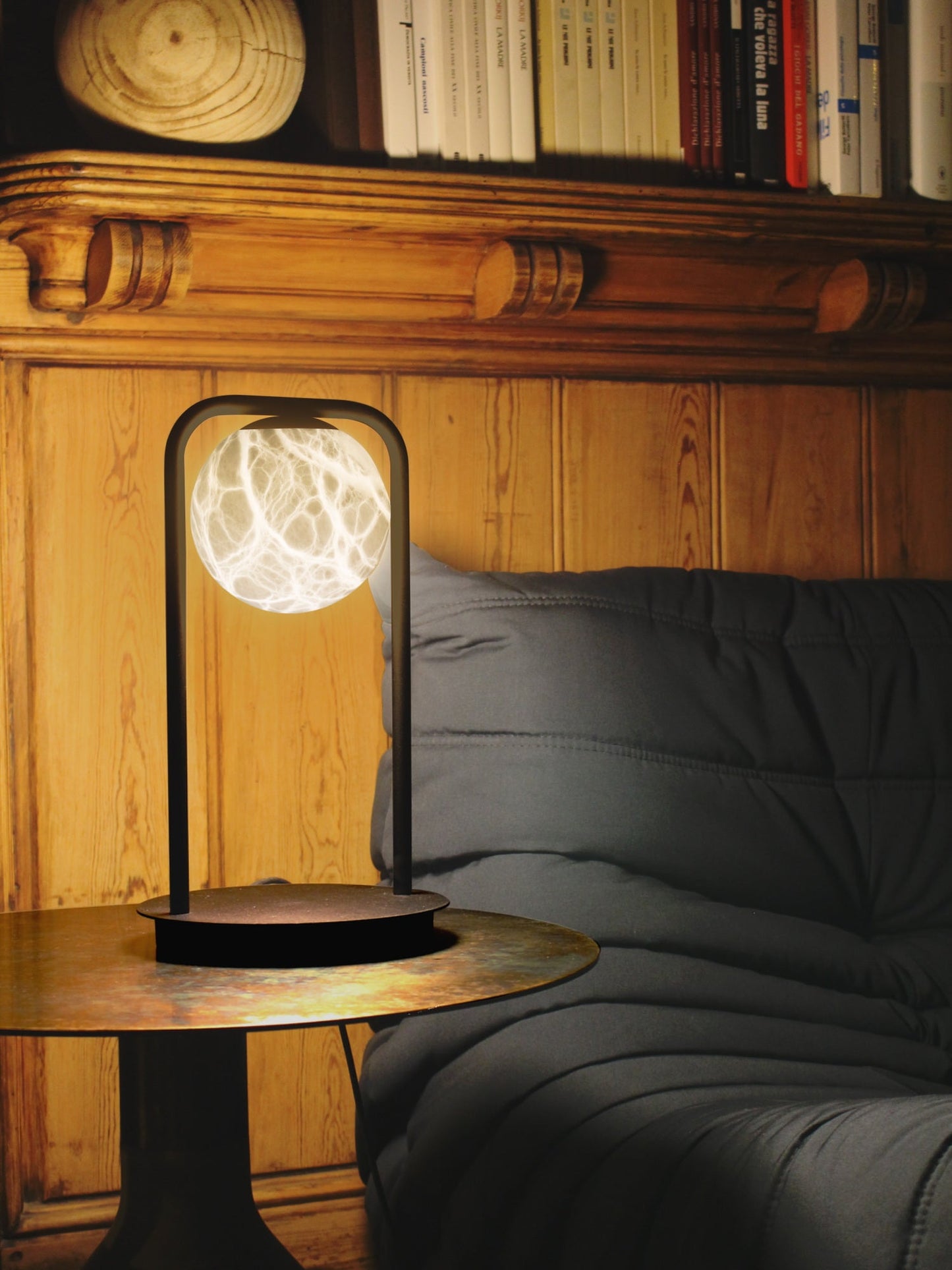 Tribeca Alabaster Pendant Lamp - Handcrafted Natural Stone Shade Pendant | Retro Minimalist G9 Hanging Light