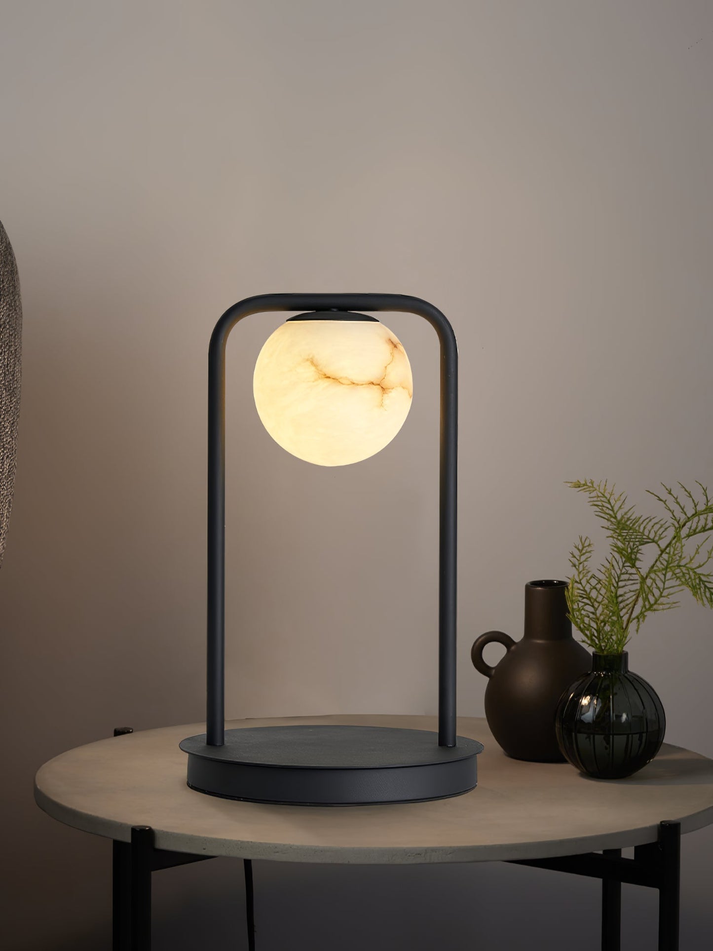 Tribeca Alabaster Pendant Lamp - Handcrafted Natural Stone Shade Pendant | Retro Minimalist G9 Hanging Light