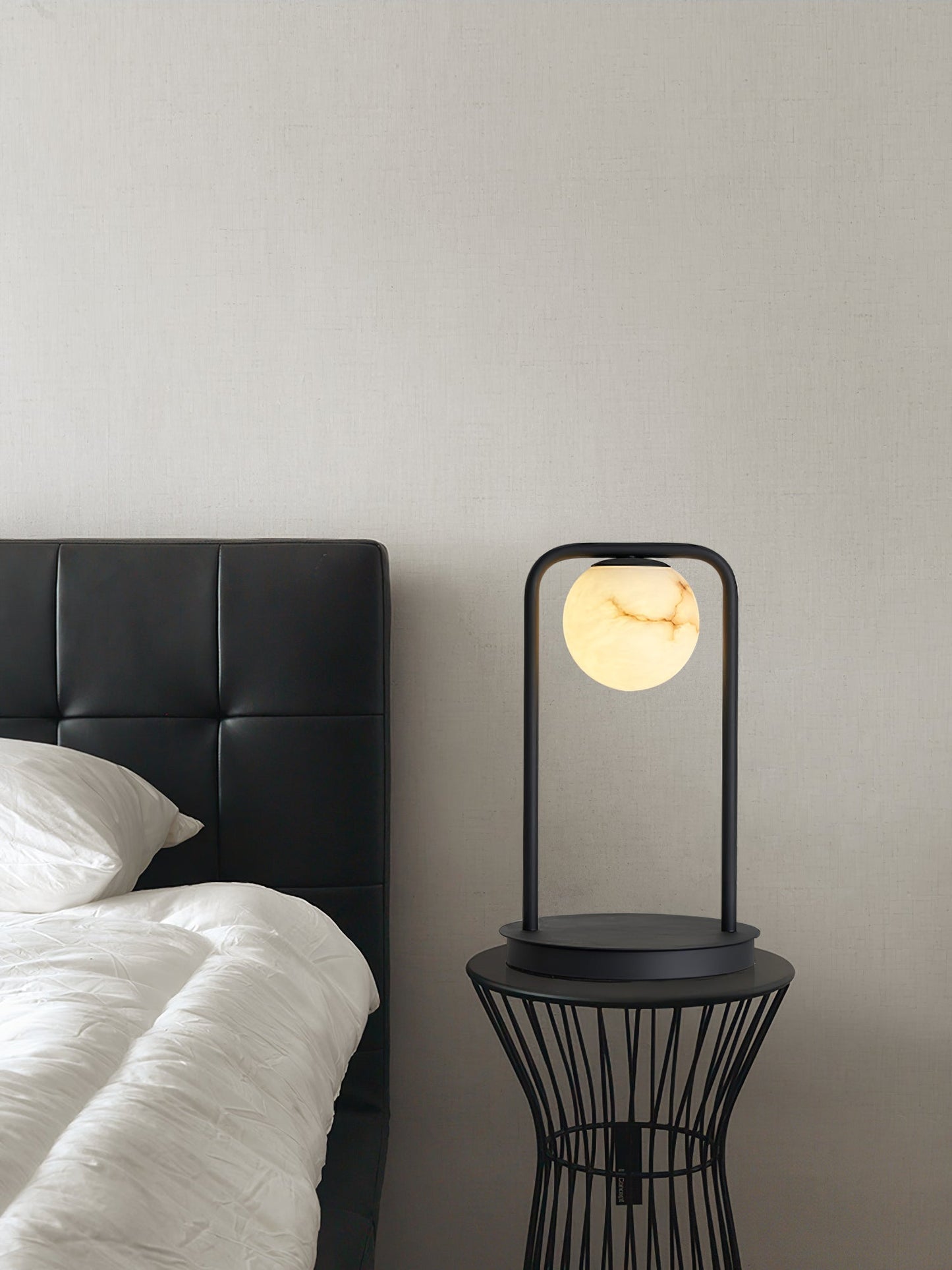 Tribeca Alabaster Pendant Lamp - Handcrafted Natural Stone Shade Pendant | Retro Minimalist G9 Hanging Light
