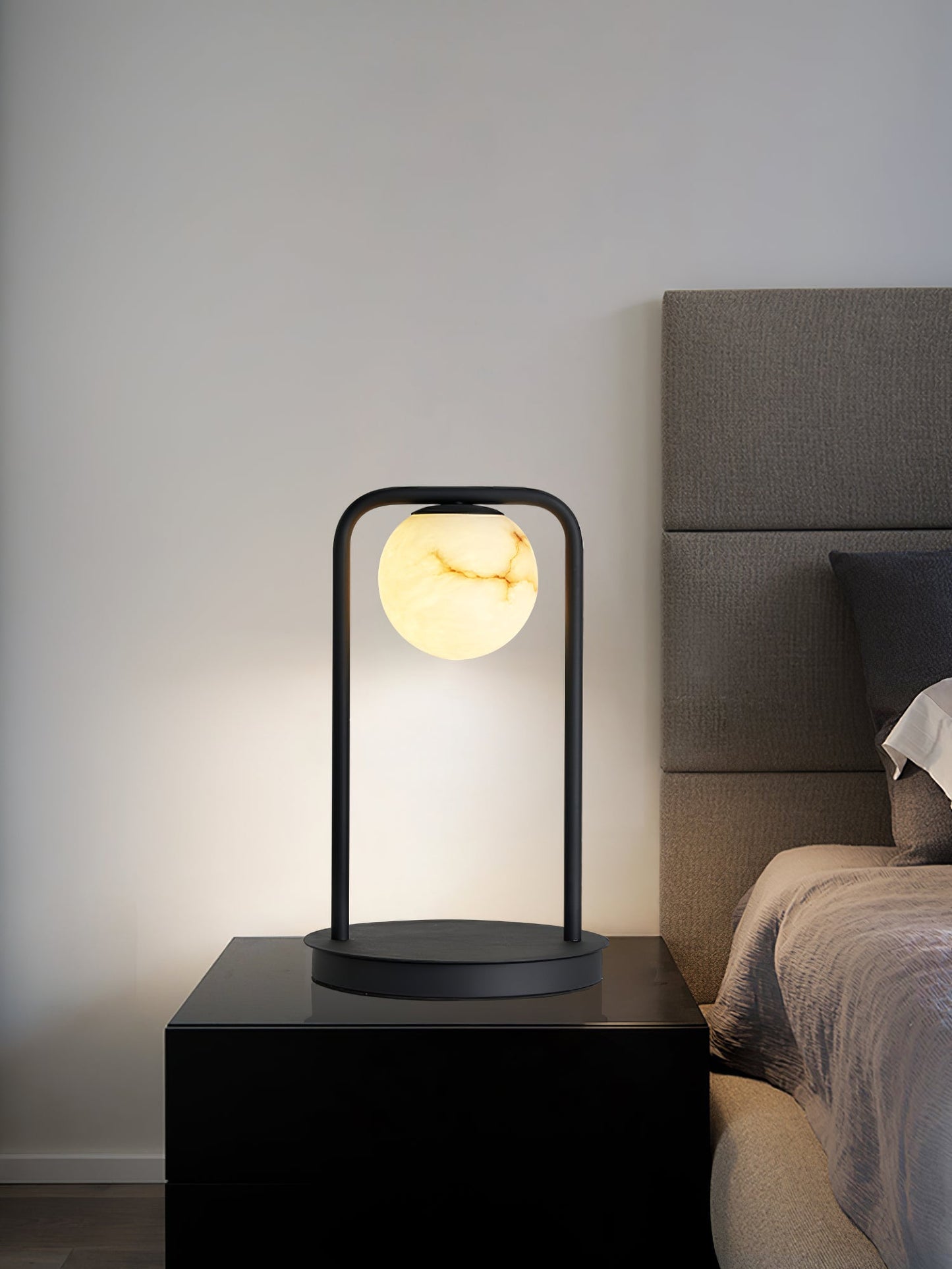 Tribeca Alabaster Pendant Lamp - Handcrafted Natural Stone Shade Pendant | Retro Minimalist G9 Hanging Light
