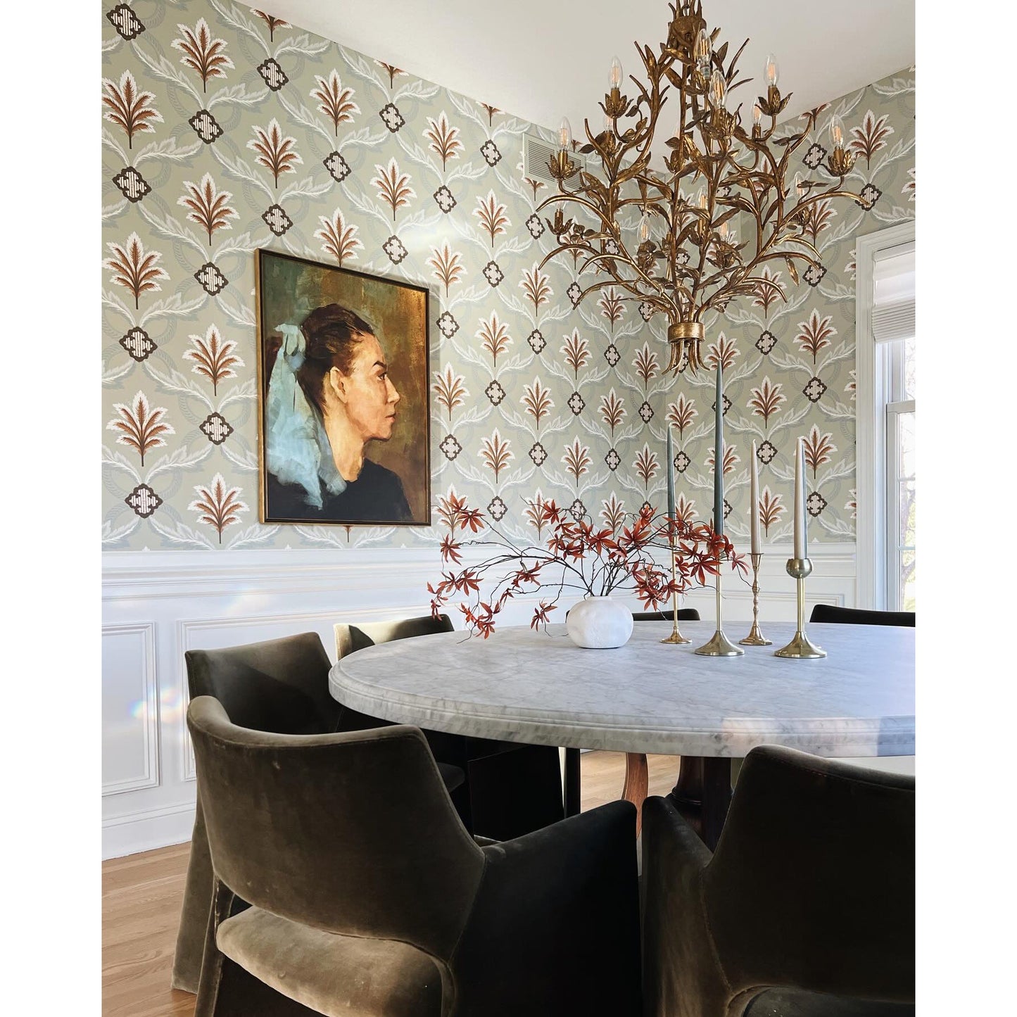 Trillium Chandelier - 15-Light Antique Gold Leaf Branch Chandelier | Multi-Tier Rustic Luxe Pendant Light