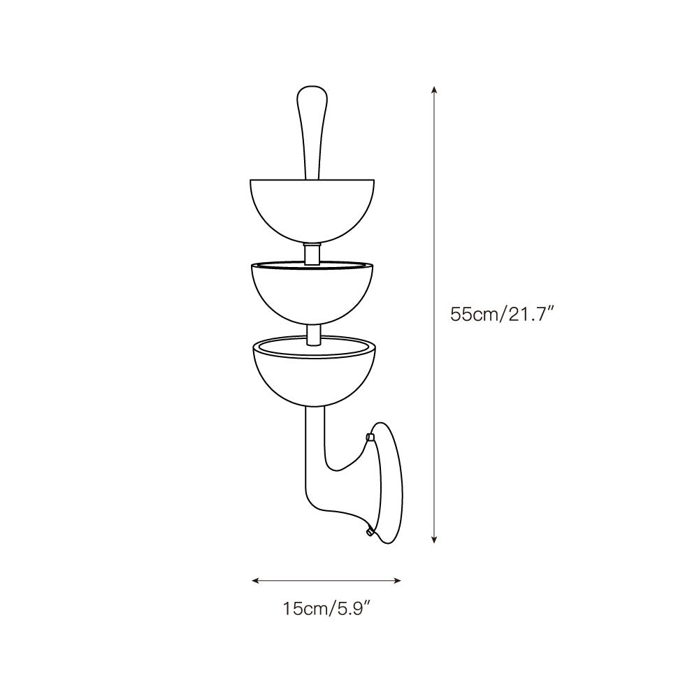 Triple Alabaster Wall Lamp - Tiered Natural Alabaster Stone Sconce | Modern Brass LED Wall Light
