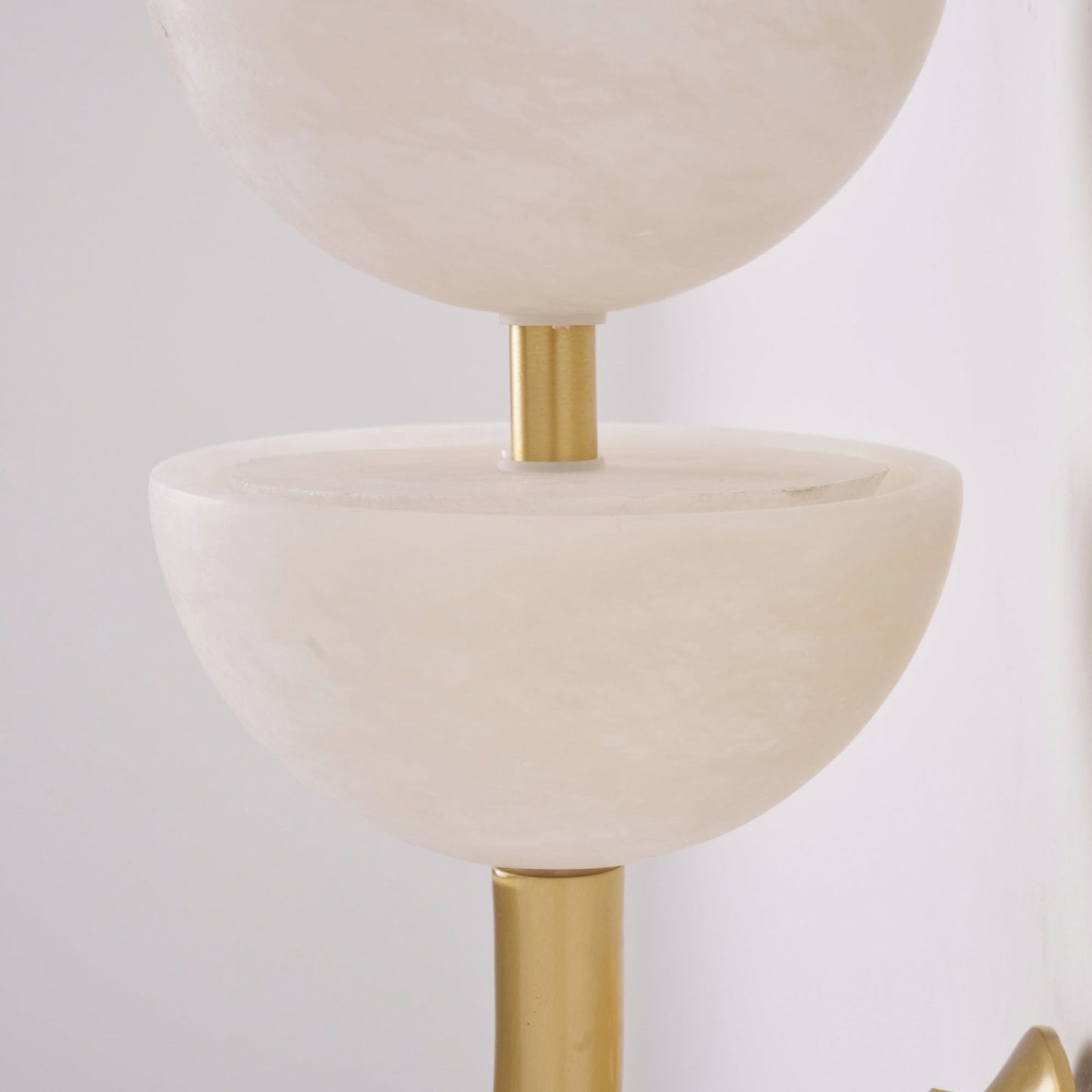 Triple Alabaster Wall Lamp - Tiered Natural Alabaster Stone Sconce | Modern Brass LED Wall Light