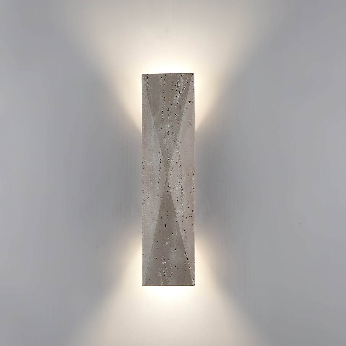 Tropez Travertine Wall Lamp - Natural Beige Stone Cylinder Sconce | Modern Minimalist G9 Wall Light