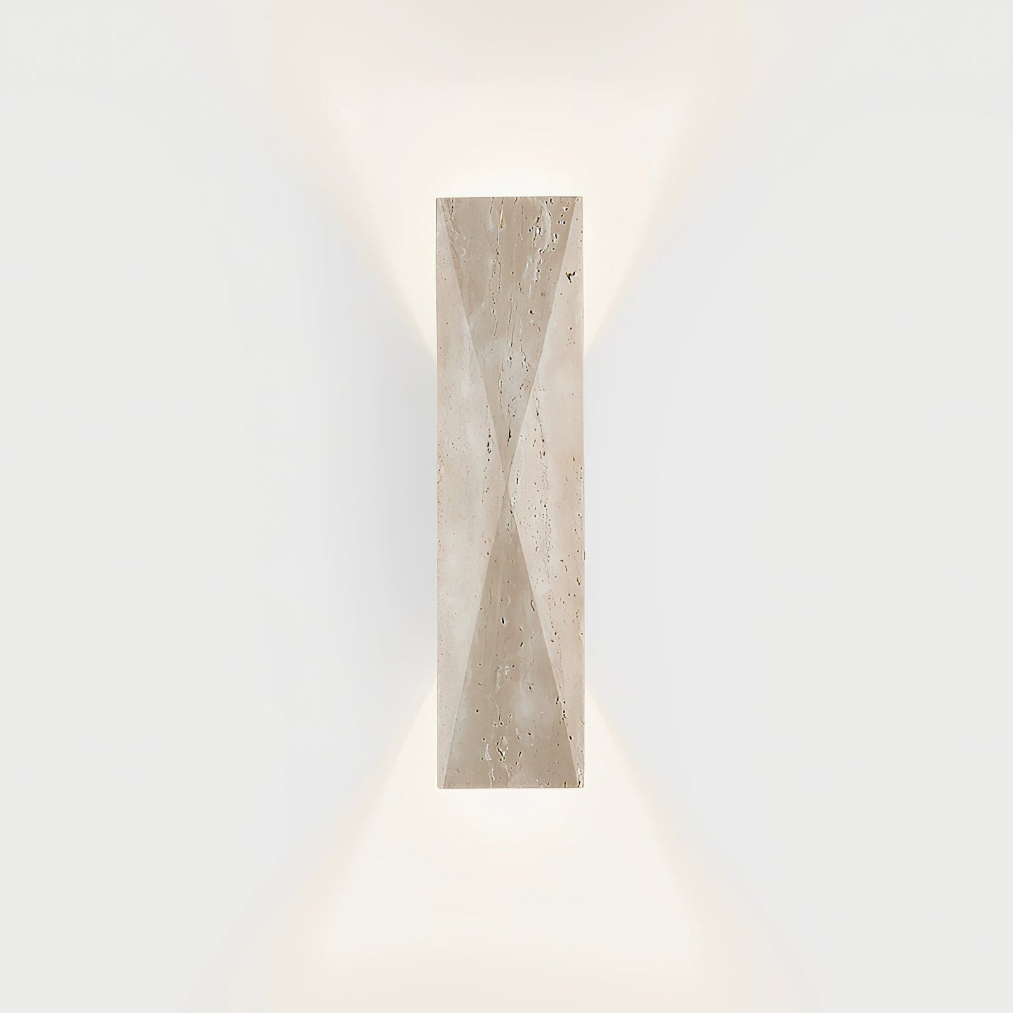 Tropez Travertine Wall Lamp - Natural Beige Stone Cylinder Sconce | Modern Minimalist G9 Wall Light