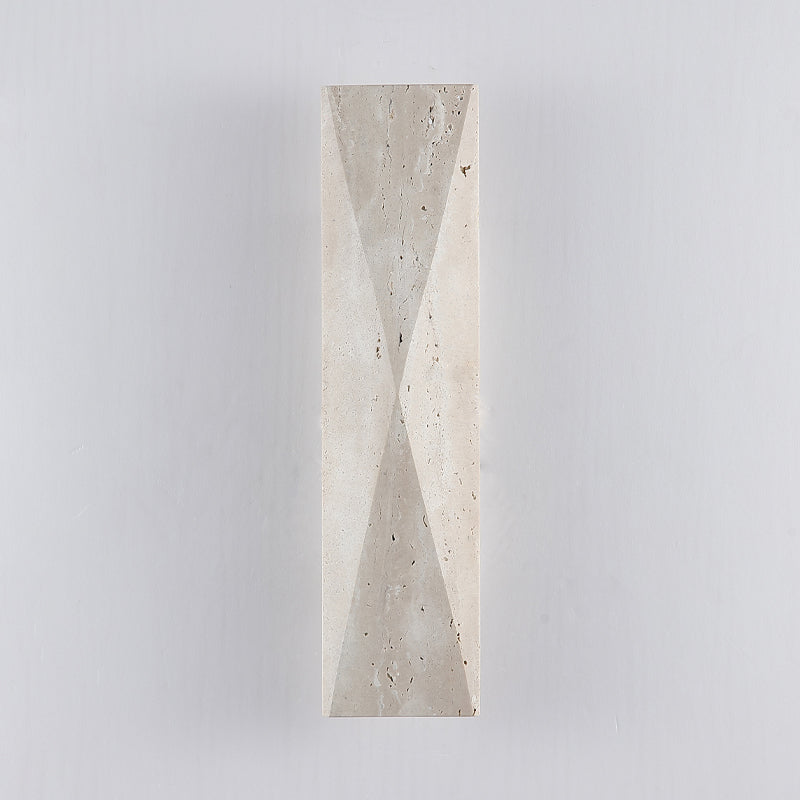 Tropez Travertine Wall Lamp - Natural Beige Stone Cylinder Sconce | Modern Minimalist G9 Wall Light
