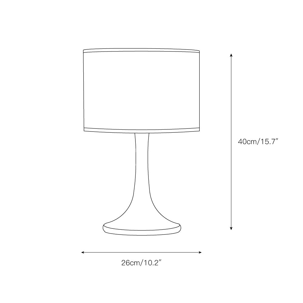 Trumpet Table Lamp - Handcrafted Solid Wood Base & Fabric Shade | Modern Minimalist Bedside Accent Light