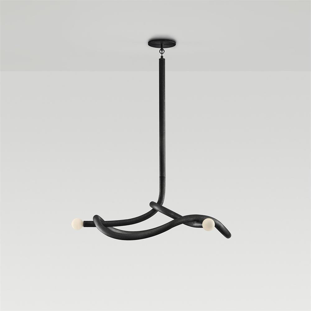 Tryst Chandelier - Interlocked Sculptural Brass Pendant Light | Modern Kinetic Balancing Chandelier