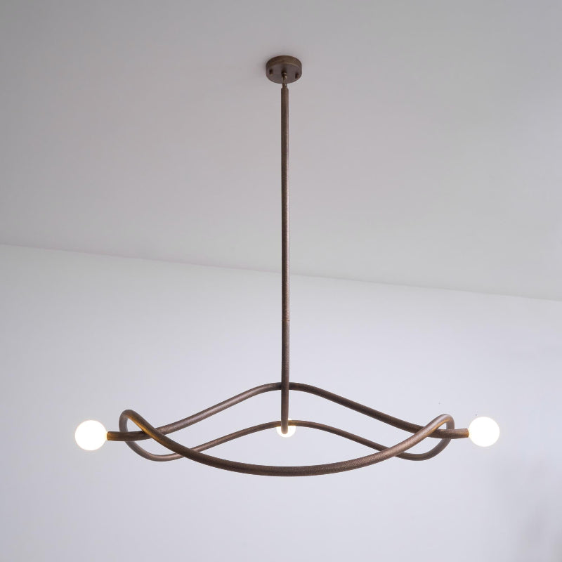 Tryst Chandelier - Interlocked Sculptural Brass Pendant Light | Modern Kinetic Balancing Chandelier