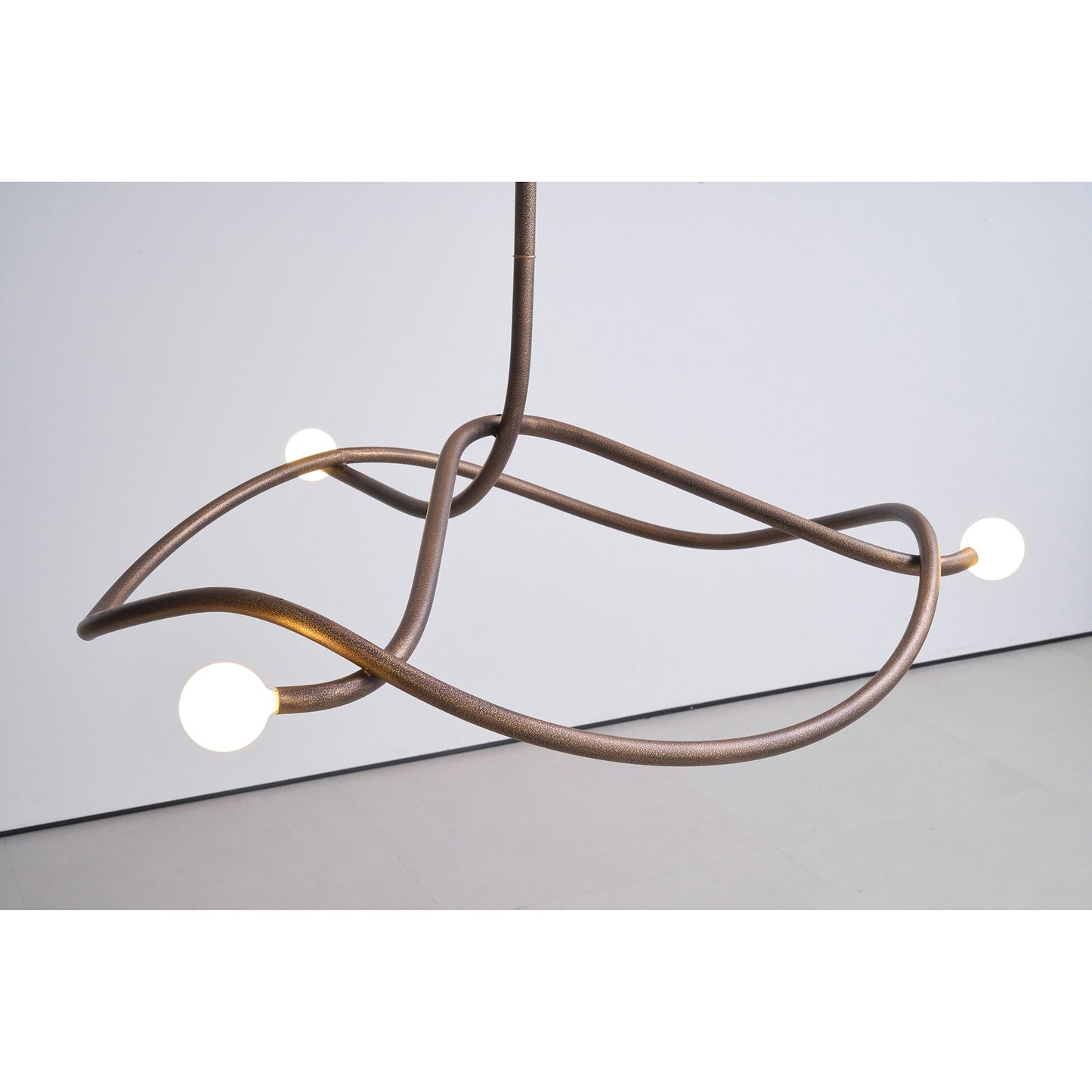Tryst Chandelier - Interlocked Sculptural Brass Pendant Light | Modern Kinetic Balancing Chandelier
