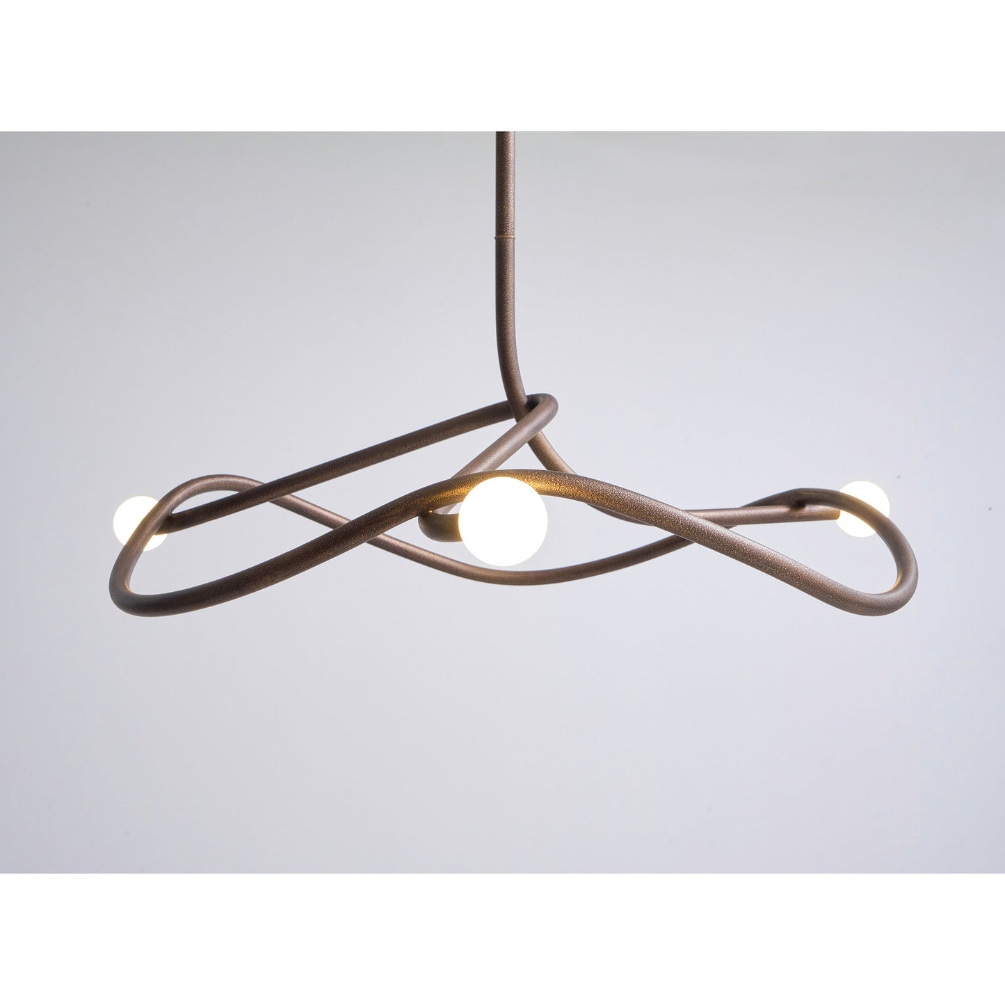 Tryst Chandelier - Interlocked Sculptural Brass Pendant Light | Modern Kinetic Balancing Chandelier