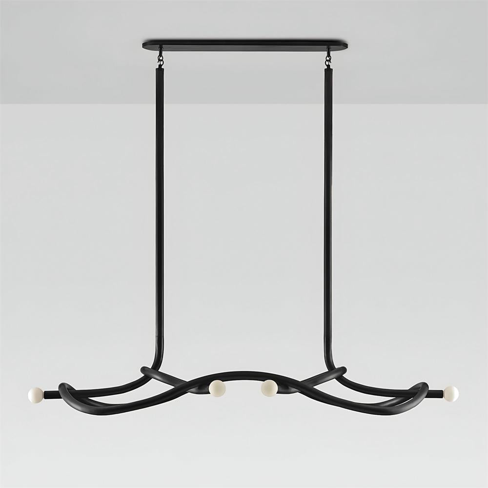 Tryst Chandelier - Interlocked Sculptural Brass Pendant Light | Modern Kinetic Balancing Chandelier