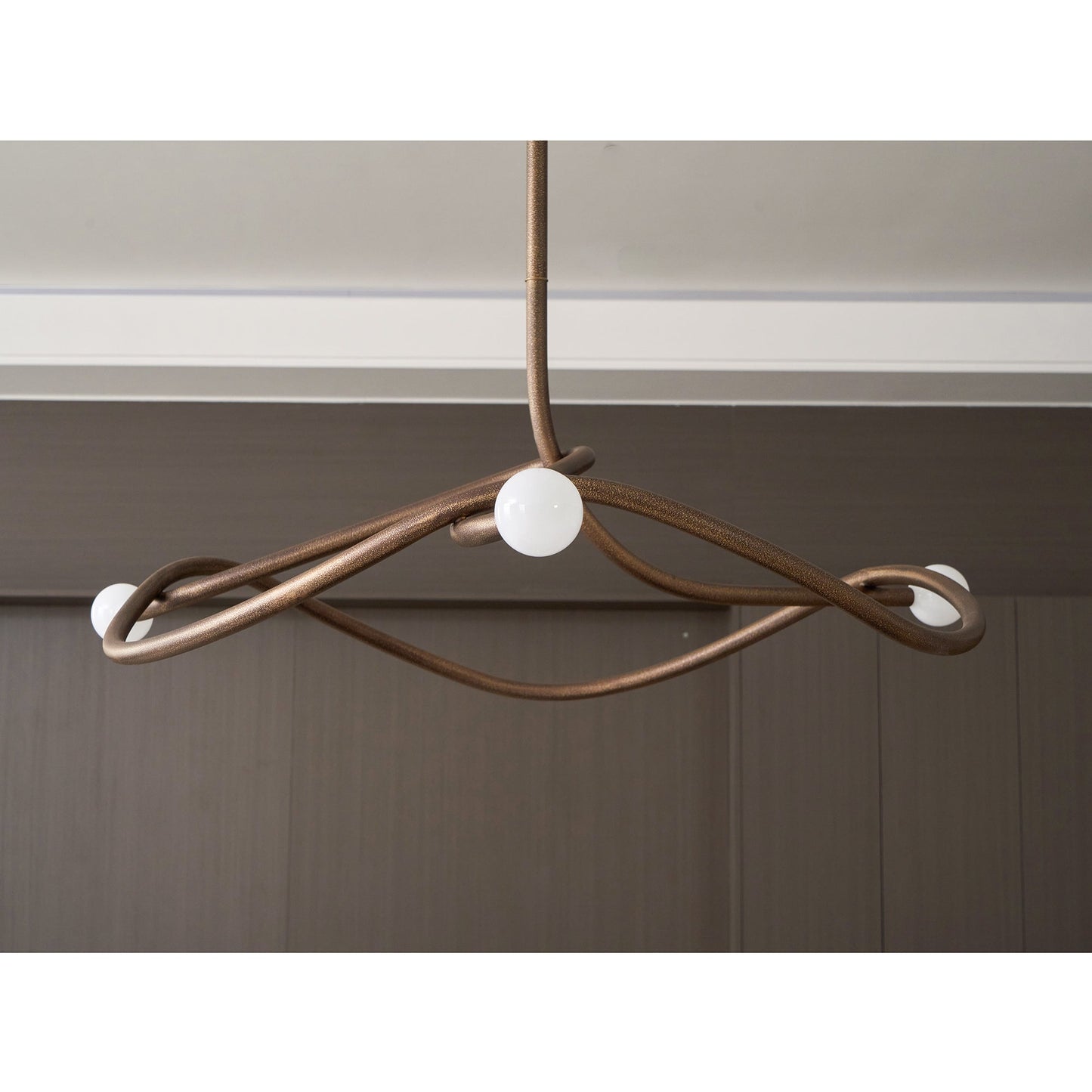 Tryst Chandelier - Interlocked Sculptural Brass Pendant Light | Modern Kinetic Balancing Chandelier