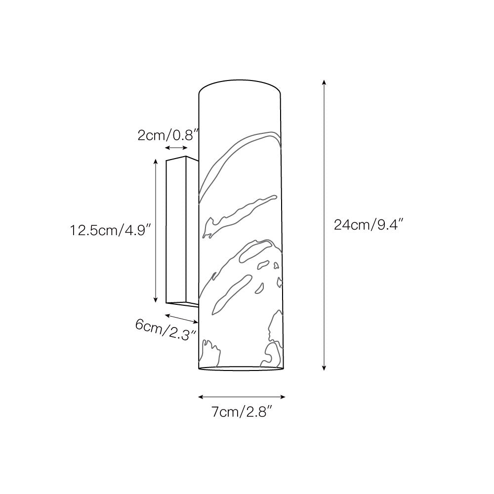 Tubular Marble Wall Lamp - Natural Stone Cylinder Sconce | Modern Minimalist G9 Wall Light