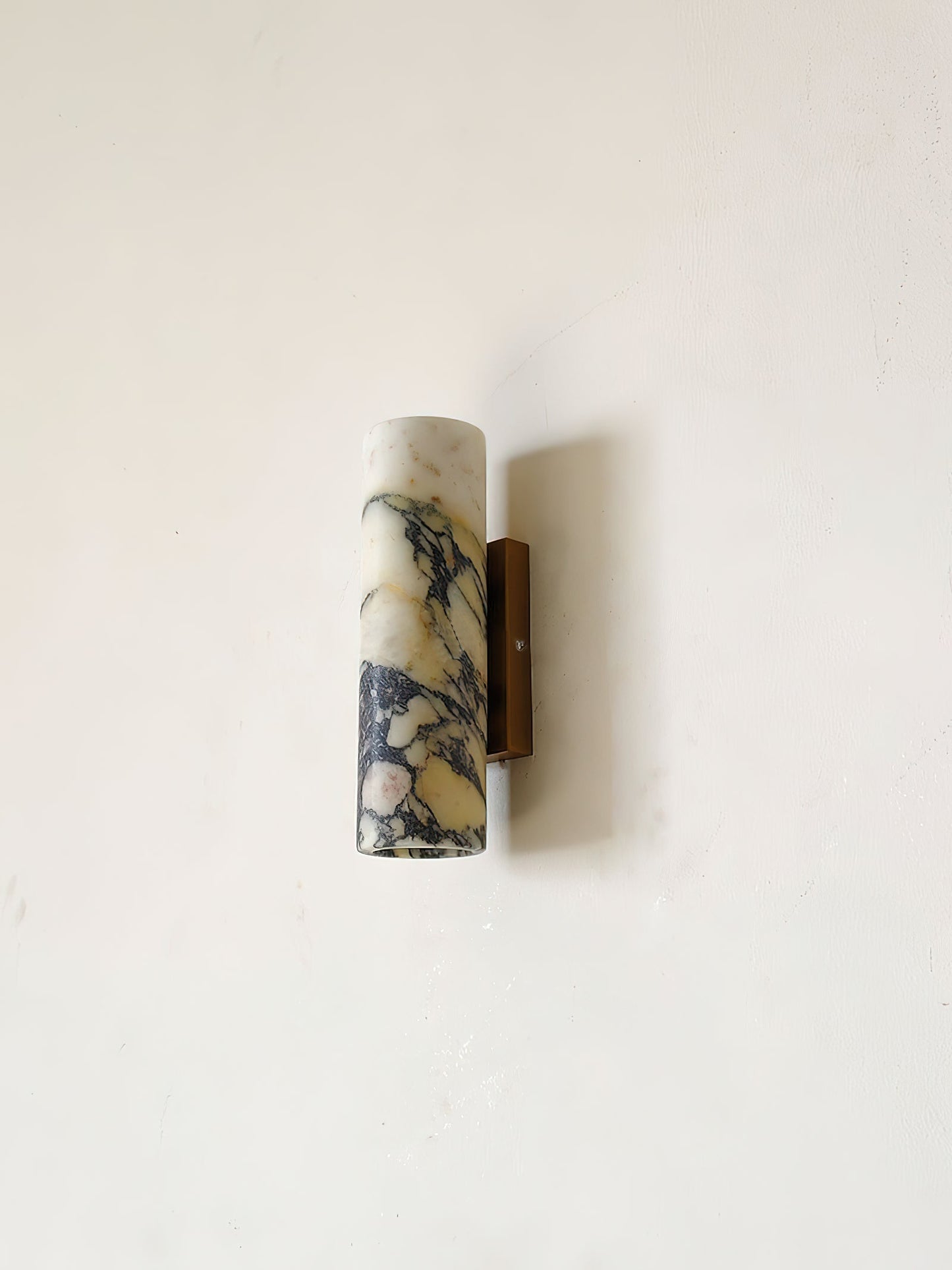 Tubular Marble Wall Lamp - Natural Stone Cylinder Sconce | Modern Minimalist G9 Wall Light