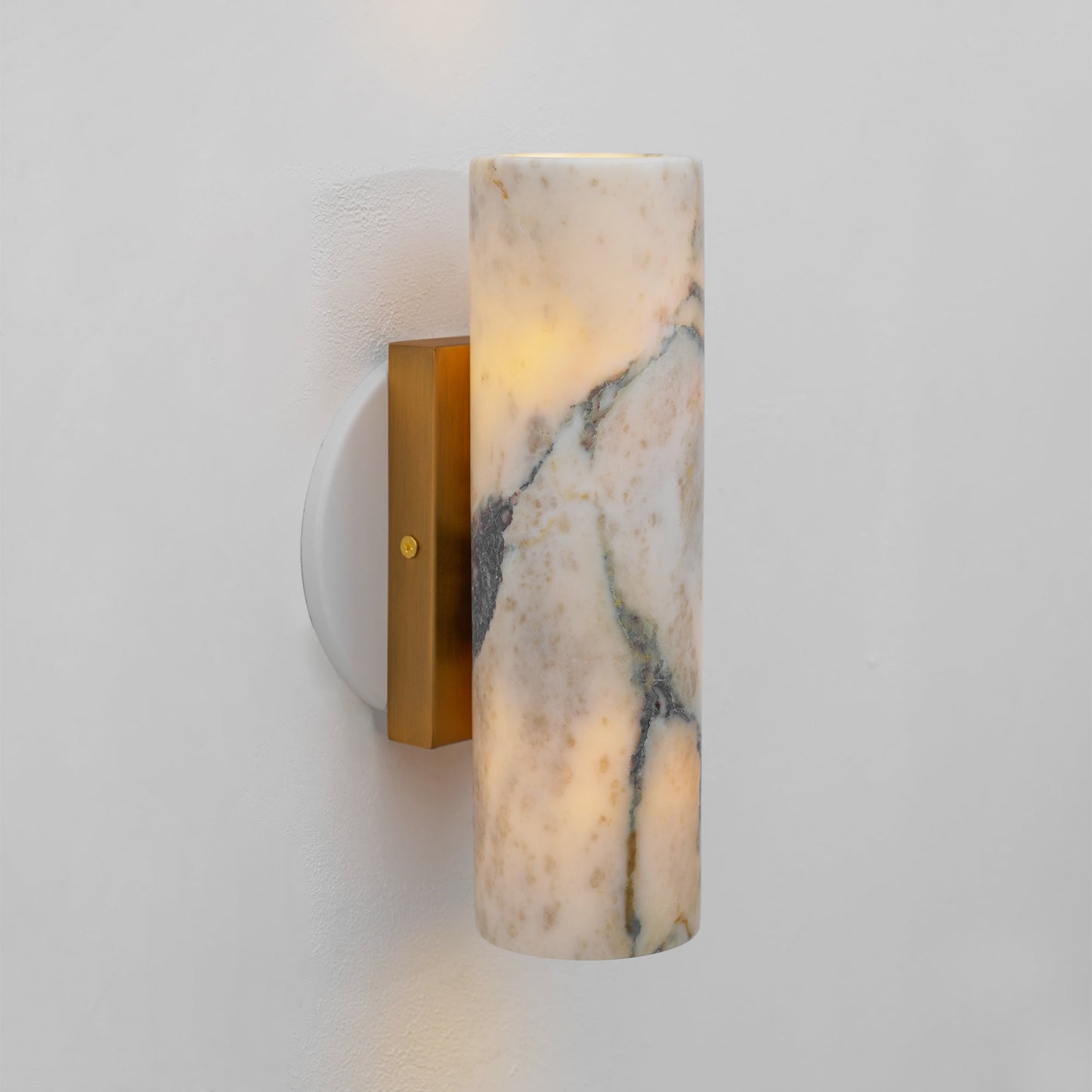Tubular Marble Wall Lamp - Natural Stone Cylinder Sconce | Modern Minimalist G9 Wall Light