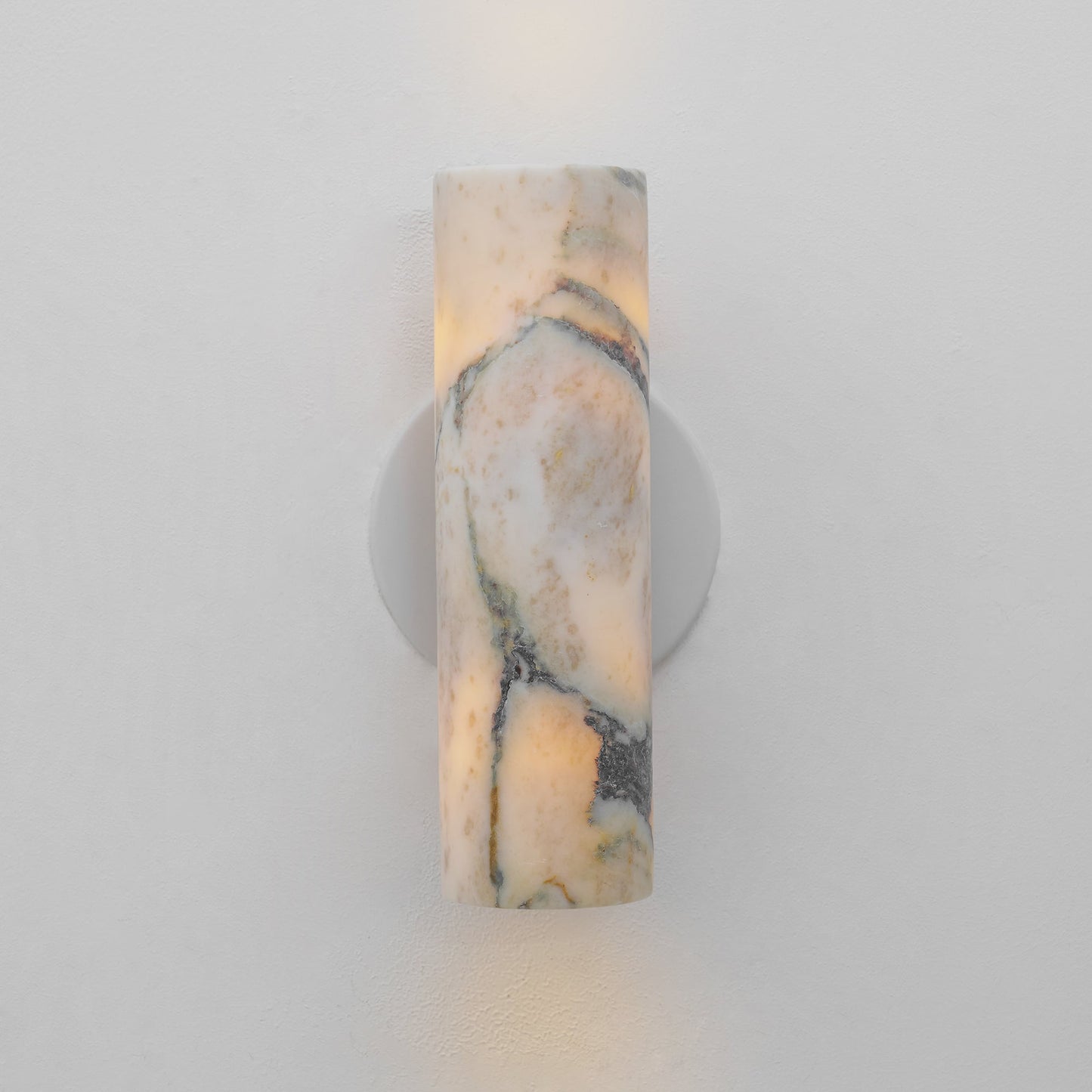 Tubular Marble Wall Lamp - Natural Stone Cylinder Sconce | Modern Minimalist G9 Wall Light