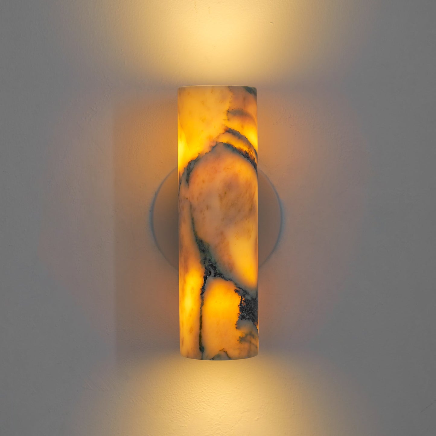 Tubular Marble Wall Lamp - Natural Stone Cylinder Sconce | Modern Minimalist G9 Wall Light