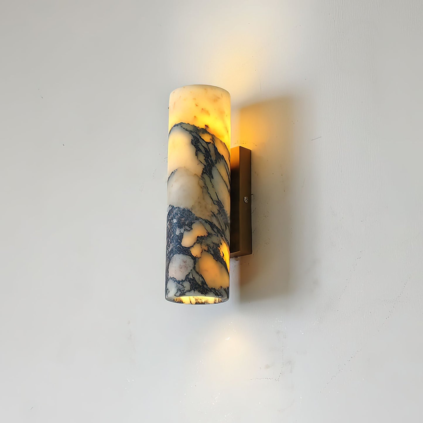 Tubular Marble Wall Lamp - Natural Stone Cylinder Sconce | Modern Minimalist G9 Wall Light