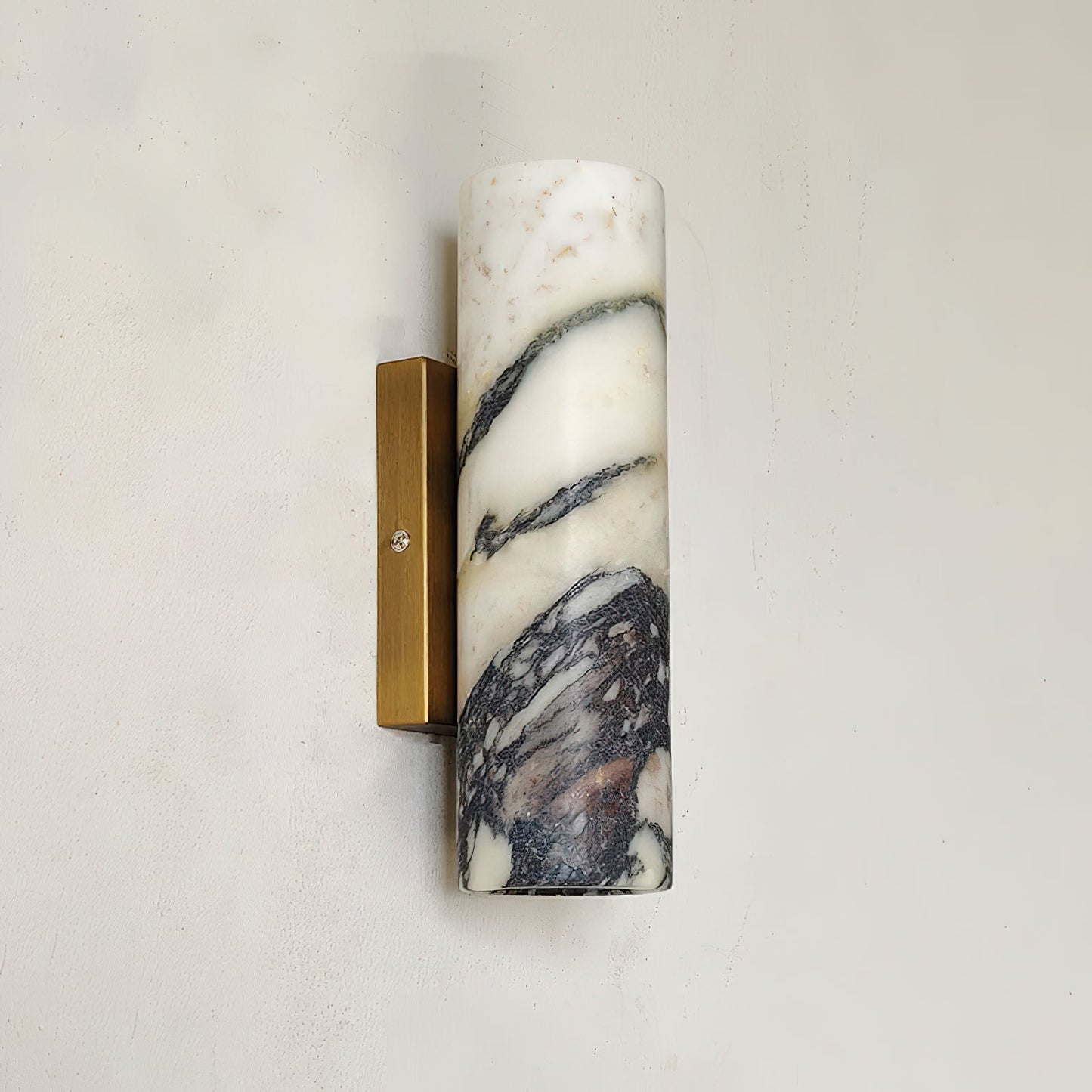 Tubular Marble Wall Lamp - Natural Stone Cylinder Sconce | Modern Minimalist G9 Wall Light