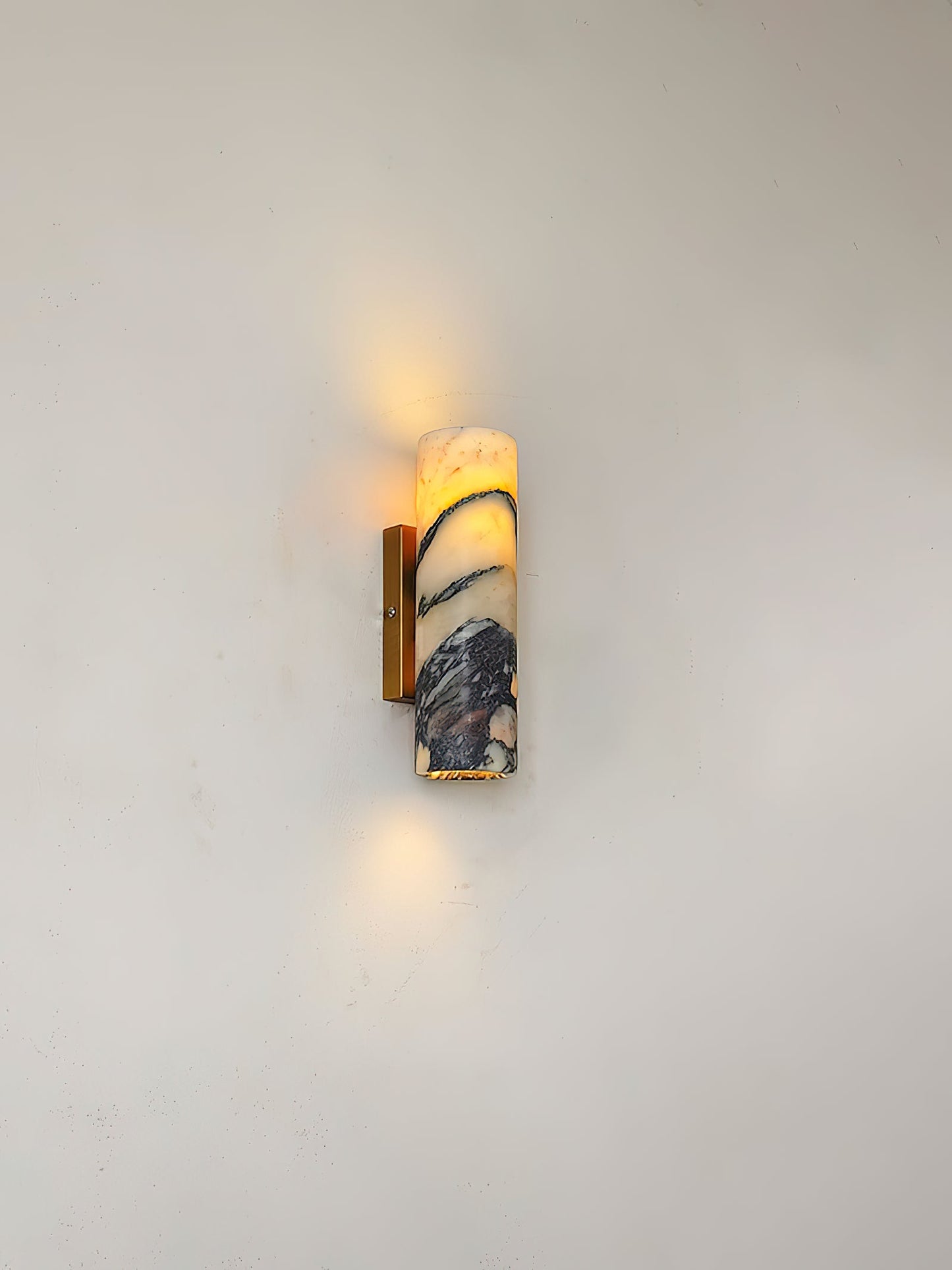 Tubular Marble Wall Lamp - Natural Stone Cylinder Sconce | Modern Minimalist G9 Wall Light