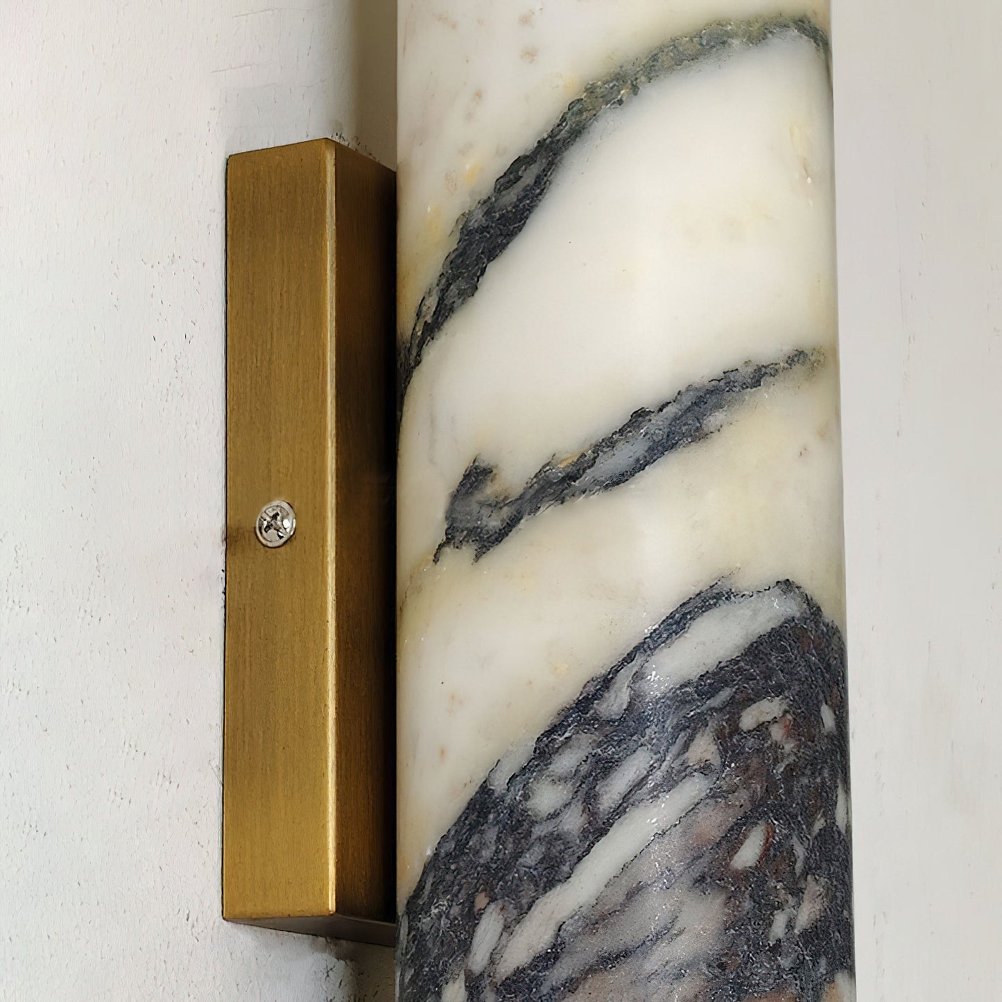 Tubular Marble Wall Lamp - Natural Stone Cylinder Sconce | Modern Minimalist G9 Wall Light
