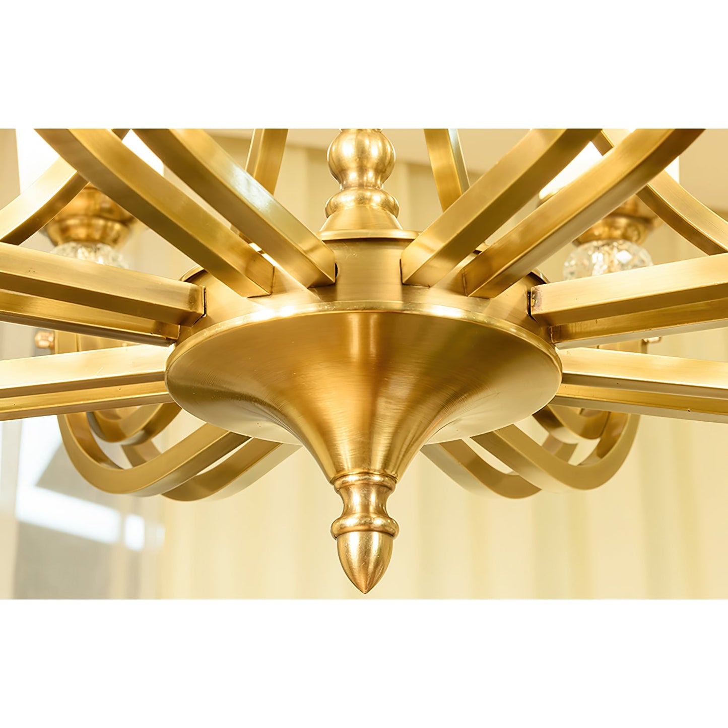 Tuileries Glass Chandelier - Polished Brass & White Glass Shade Pendant Light | Modern French Elegance Chandelier