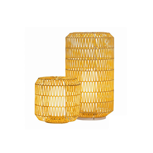 Tulum Lantern Outdoor Light - Hand-Woven Rattan USB Rechargeable Patio Light | IP65 Waterproof Ambient Outdoor Lamp