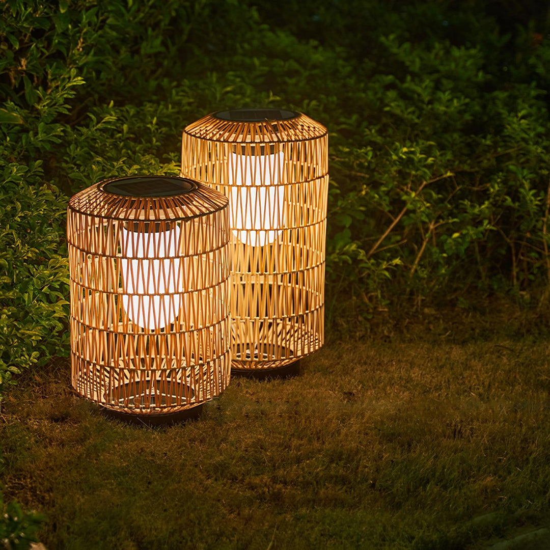 Tulum Lantern Outdoor Light - Hand-Woven Rattan USB Rechargeable Patio Light | IP65 Waterproof Ambient Outdoor Lamp