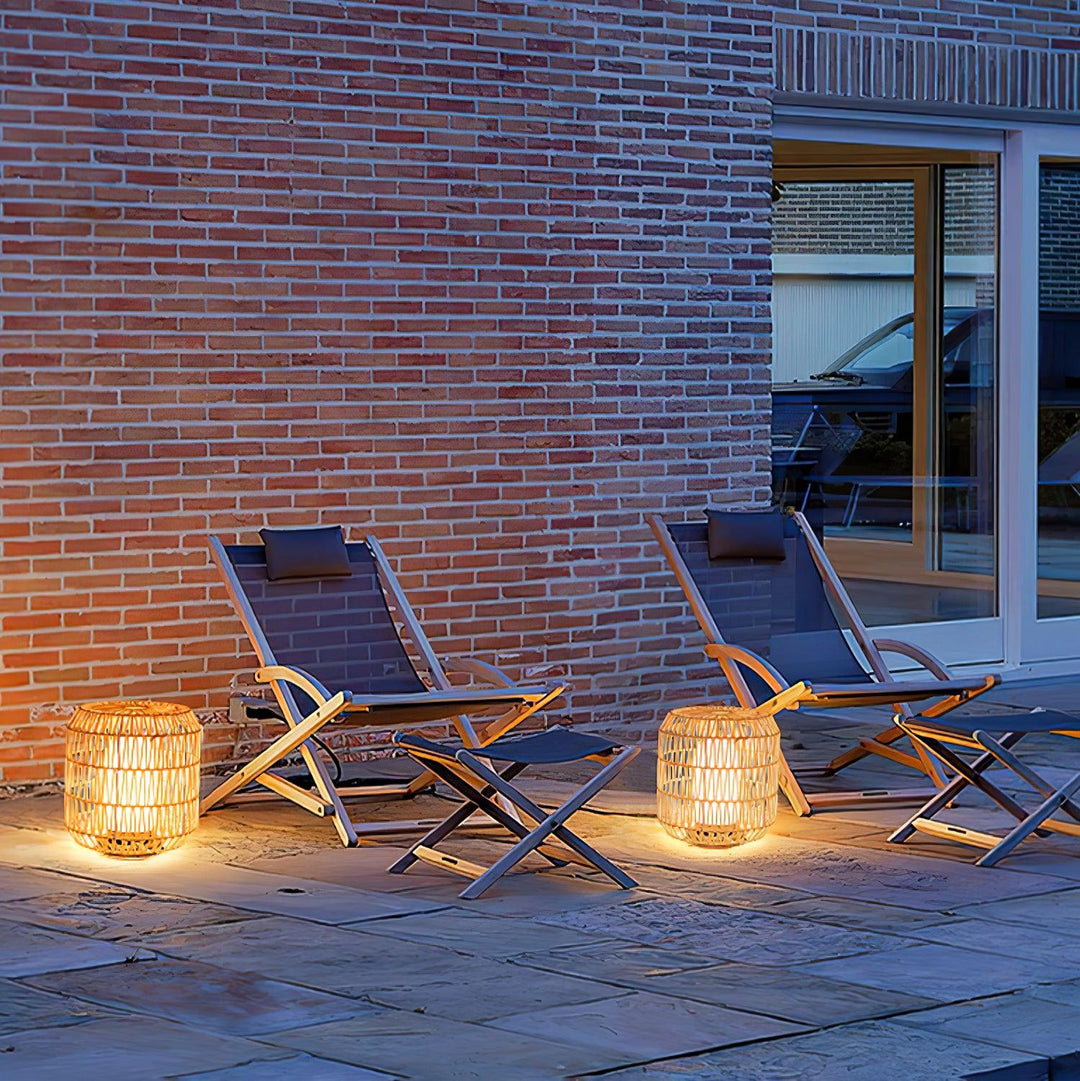 Tulum Lantern Outdoor Light - Hand-Woven Rattan USB Rechargeable Patio Light | IP65 Waterproof Ambient Outdoor Lamp