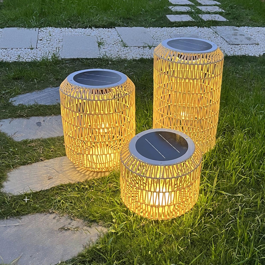 Tulum Lantern Outdoor Light - Hand-Woven Rattan USB Rechargeable Patio Light | IP65 Waterproof Ambient Outdoor Lamp