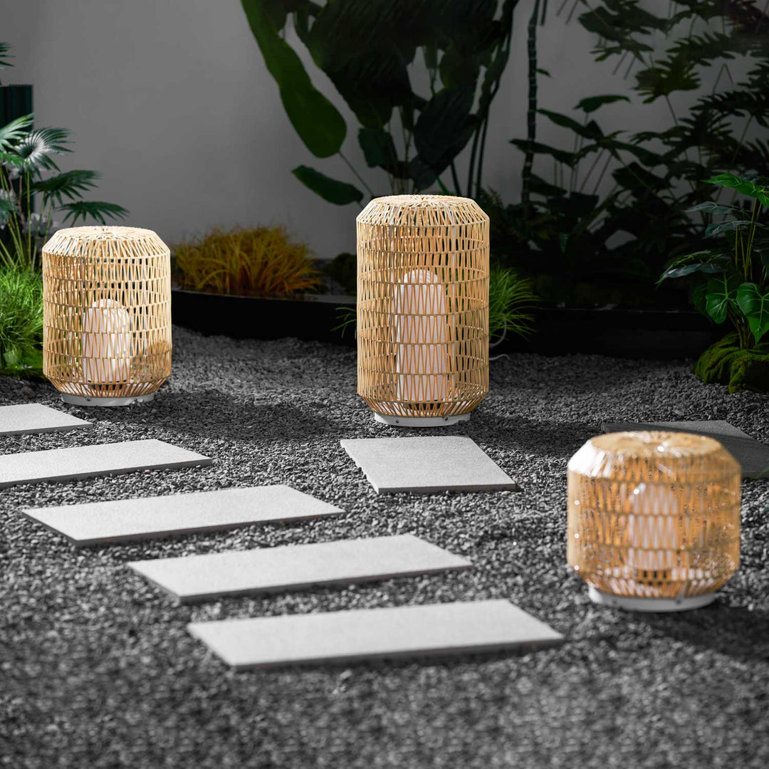Tulum Lantern Outdoor Light - Hand-Woven Rattan USB Rechargeable Patio Light | IP65 Waterproof Ambient Outdoor Lamp